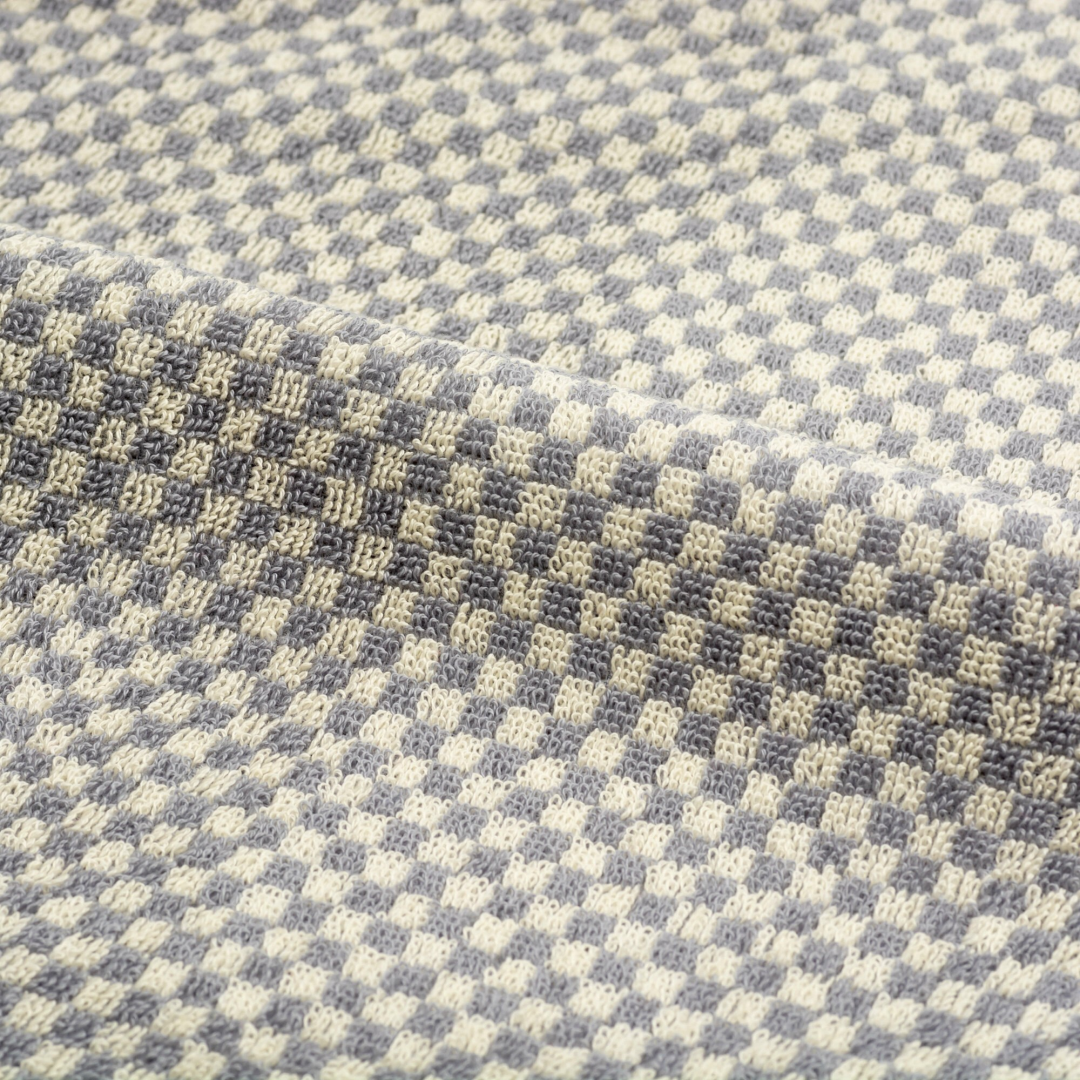 Bunzlau Handdoek  53x60 cm Small Check Grey