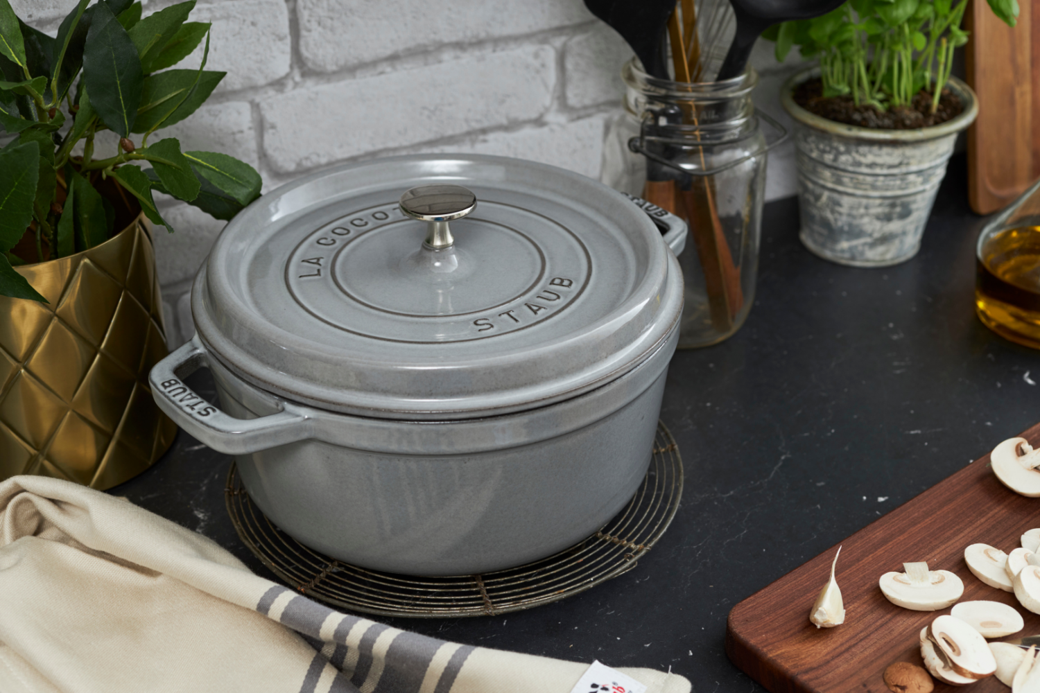 Staub Gietijzeren braadpan Ø 26 cm grafietgrijs