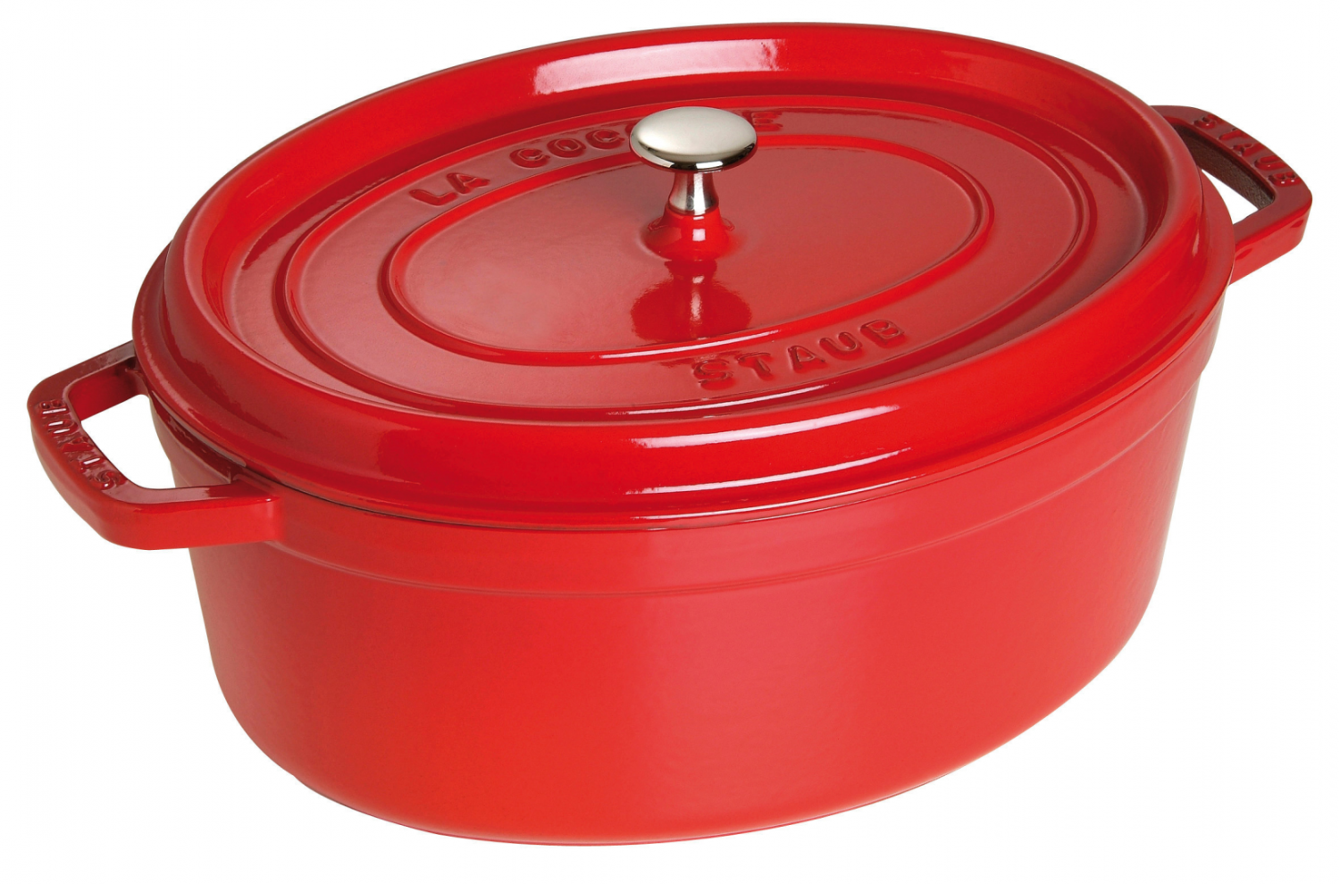 Staub Gietijzeren braadpan ovaal Ø 29 cm kers