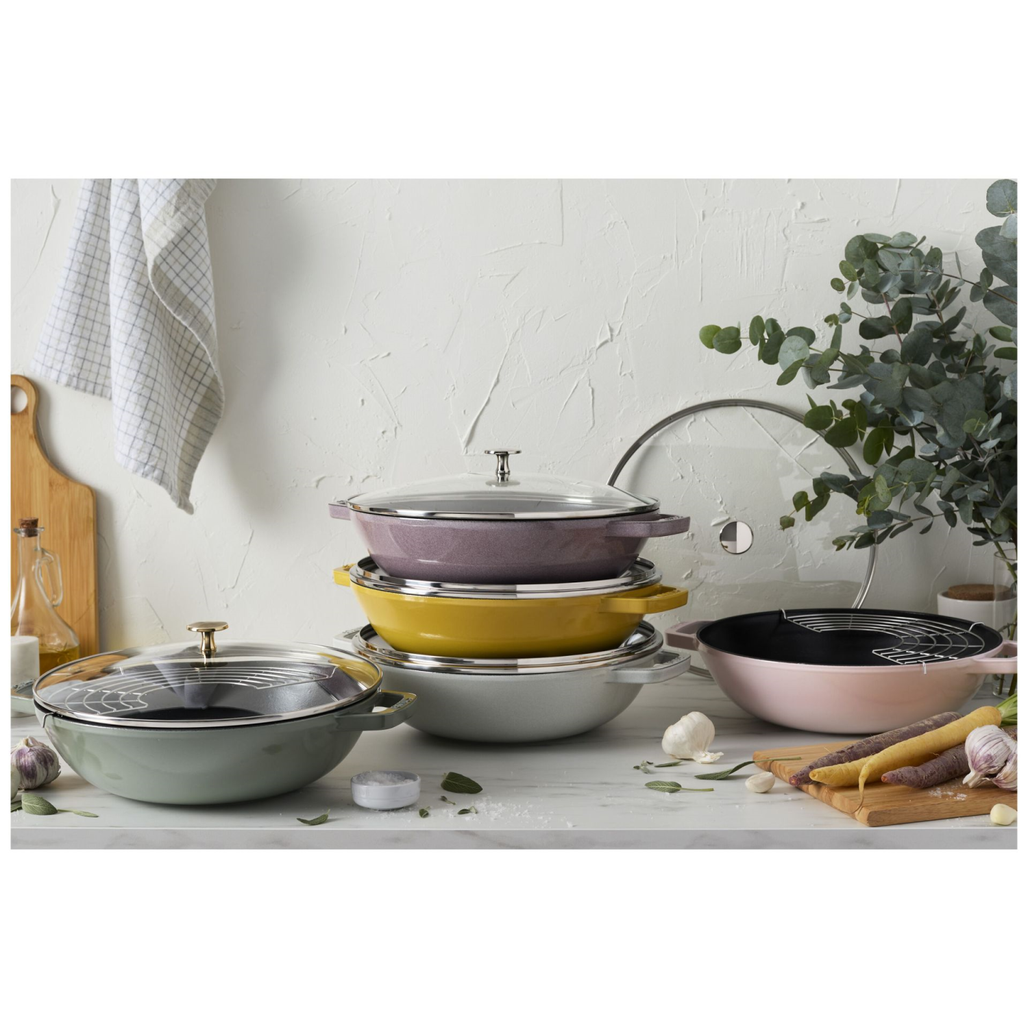 Staub Gietijzeren wok Ø 30 cm zwart