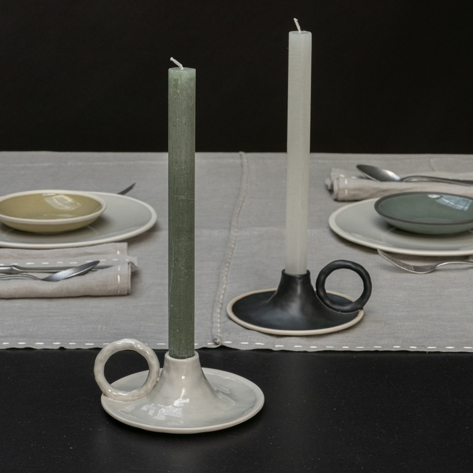 The Table Atelier Kandelaar 14,5x6 cm Sea Salt