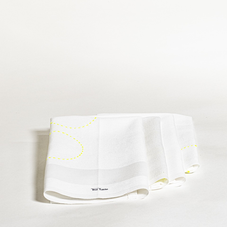 The Table Back Home Servet Katoen Set van 4 ± 50 & ± 45 cm Rice And Yellow