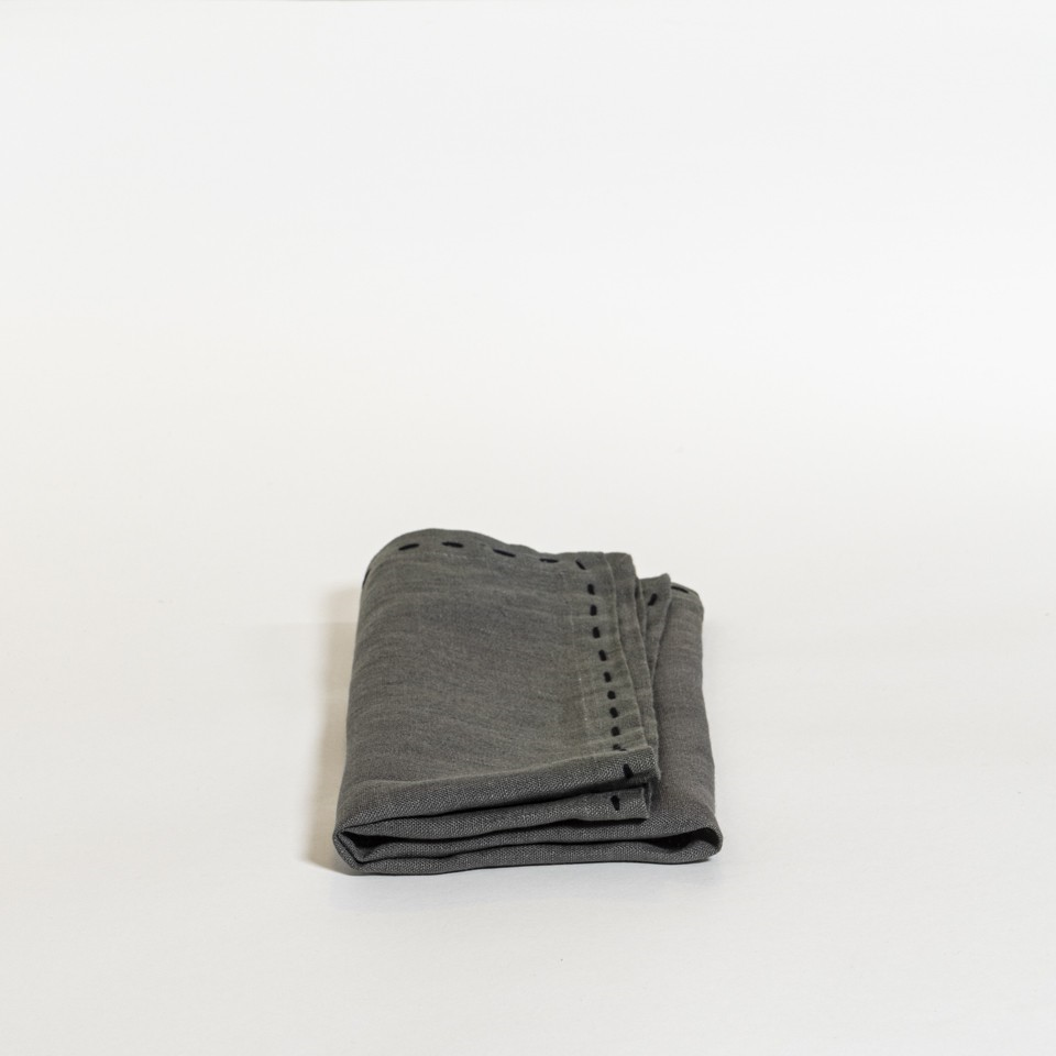 The Table Weave Servet Set van 2 Chia And Black