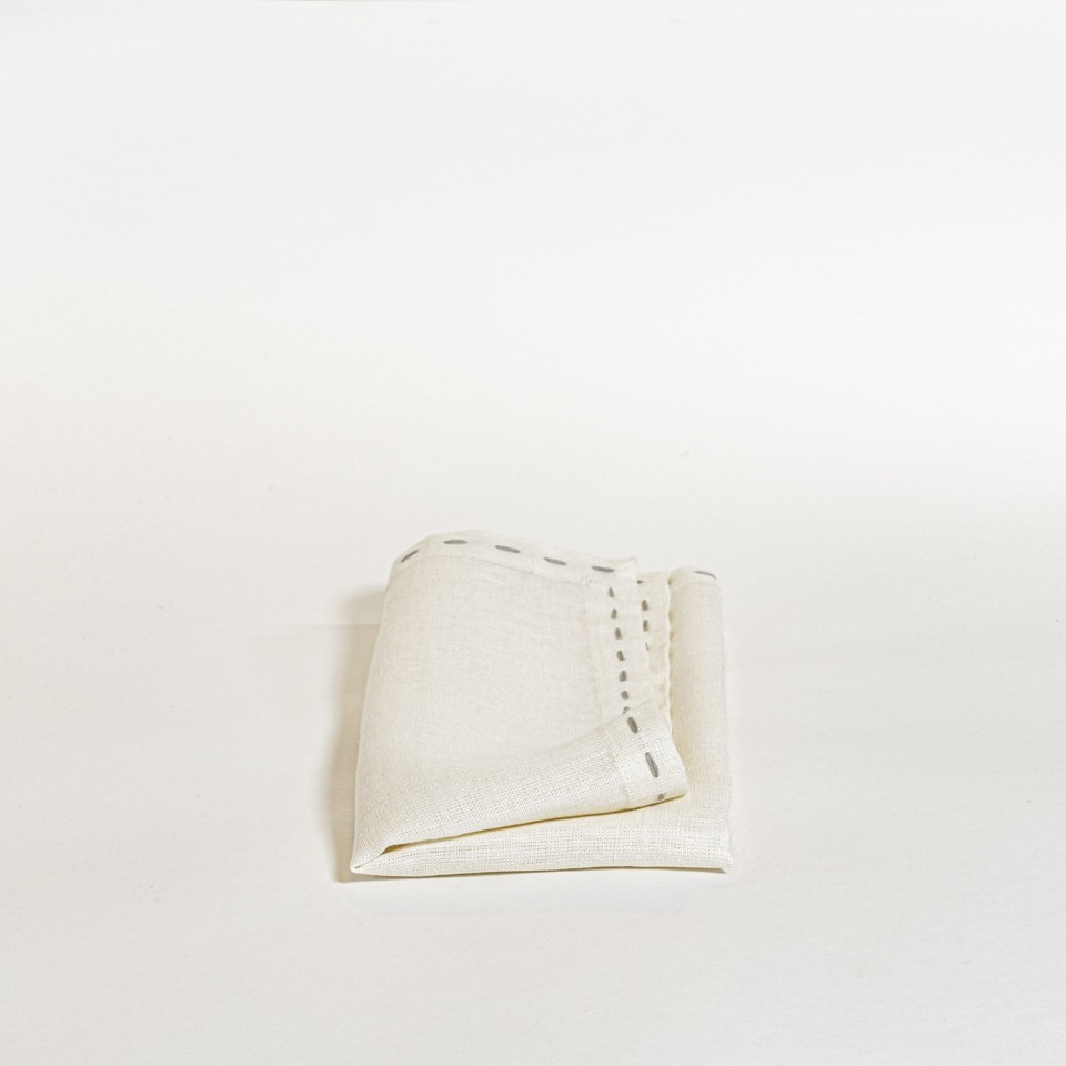 The Table Weave Servet Set van 2 Rice And Grey