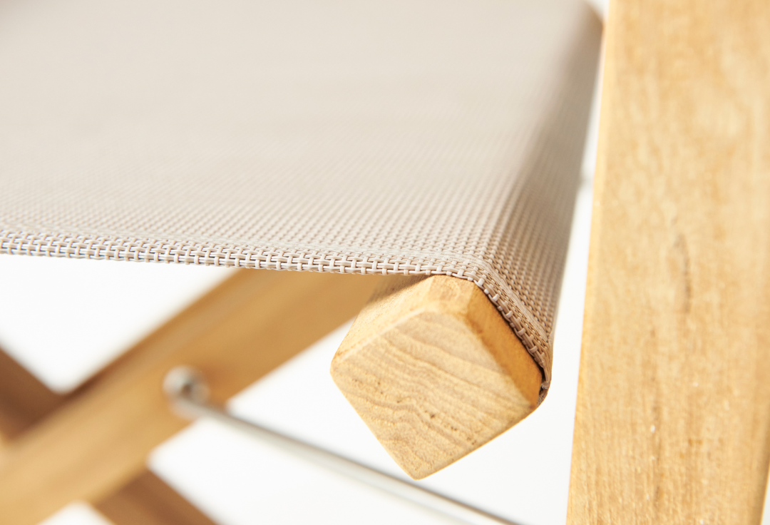 Traditional Teak Kate Director chair Taupe