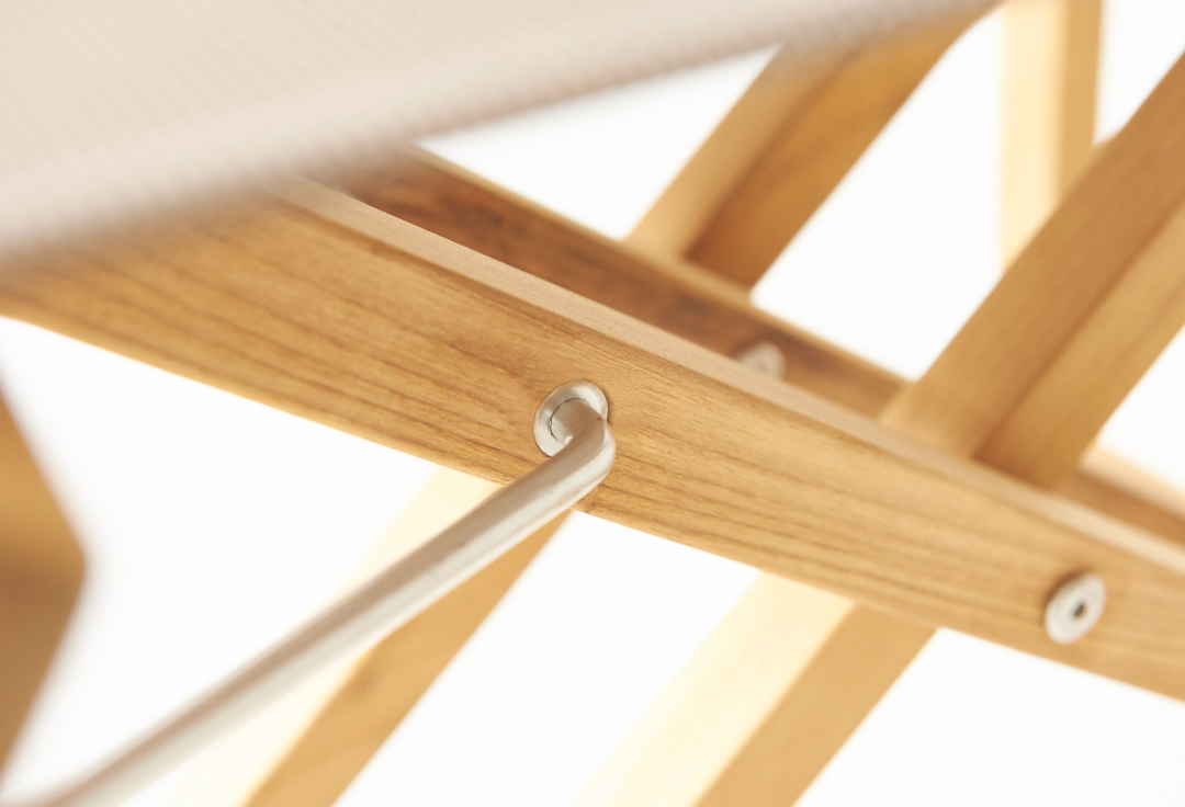 Traditional Teak Kate Director chair Taupe