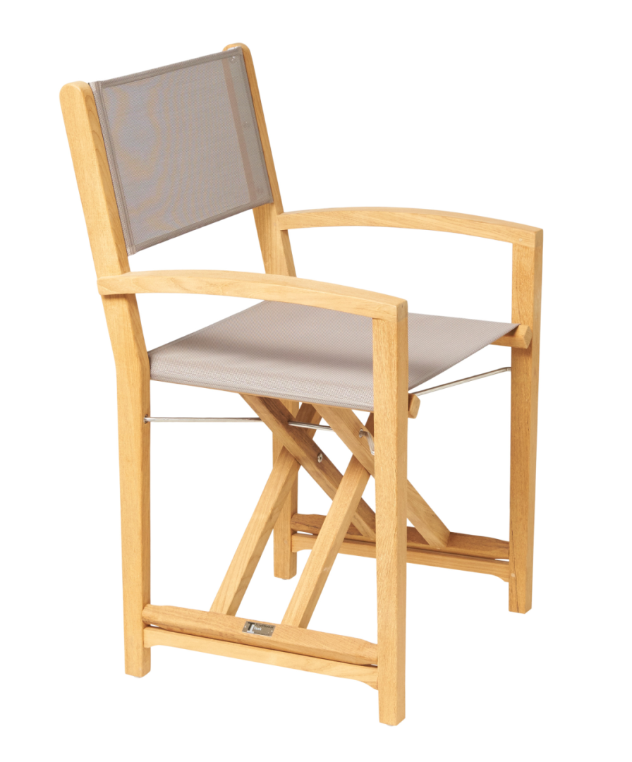 Traditional Teak Kate Director chair Taupe