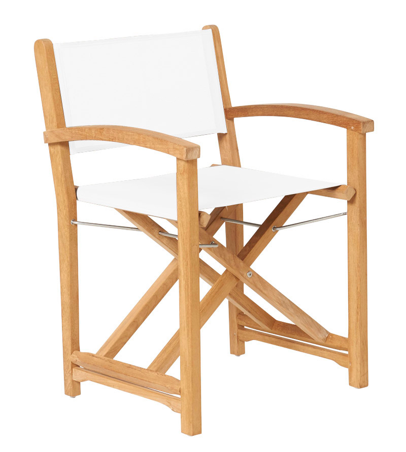 Traditional Teak Kate Director chair Wit