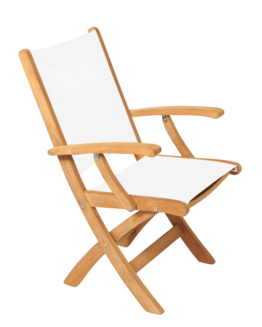 Traditional Teak Kate Folding arm chair Wit