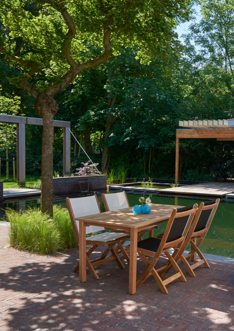 Traditional Teak Kate Folding chair Taupe