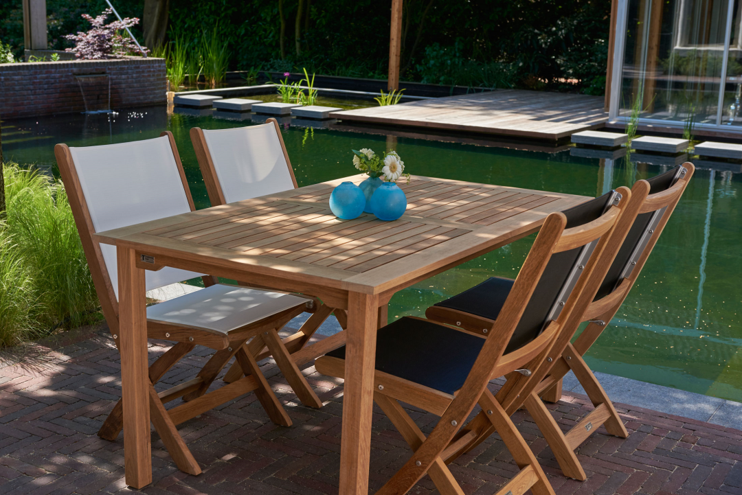 Traditional Teak Kate Folding chair Taupe