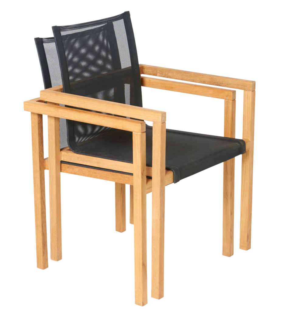 Traditional Teak Noah Stapelbarestoel Zwart