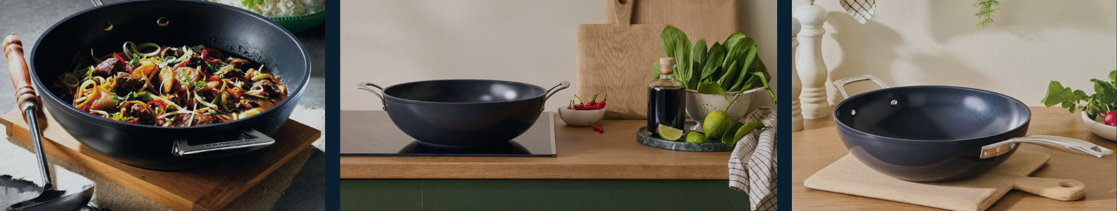 Le Creuset wokpannen