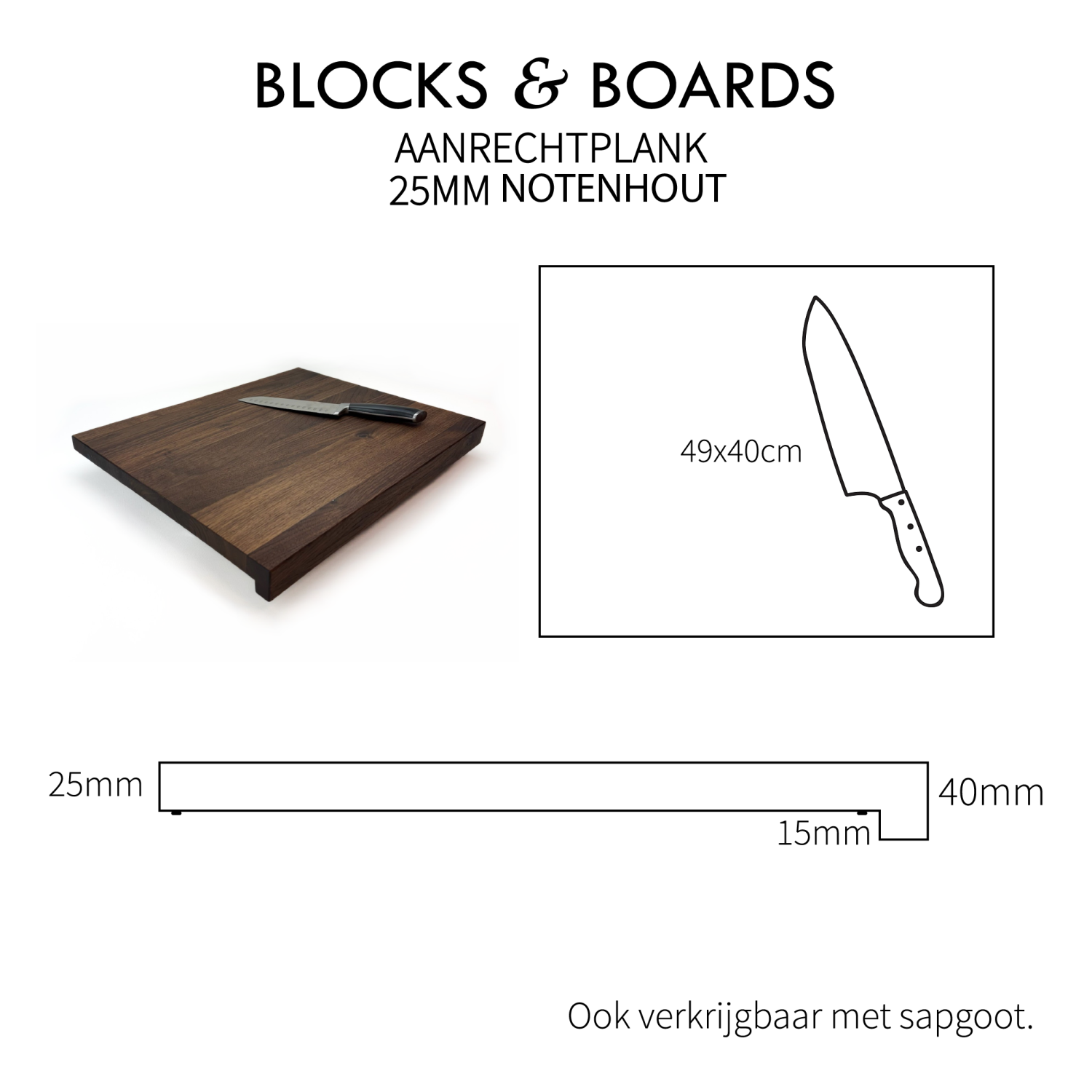 Aanrechtplank Noten