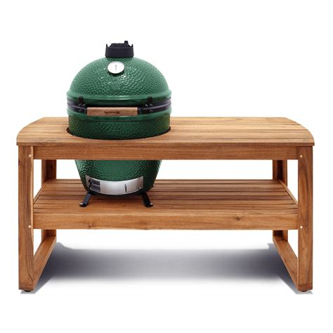 Big Green Egg Large + Table Nest + Eucalyptus Table + wielen
