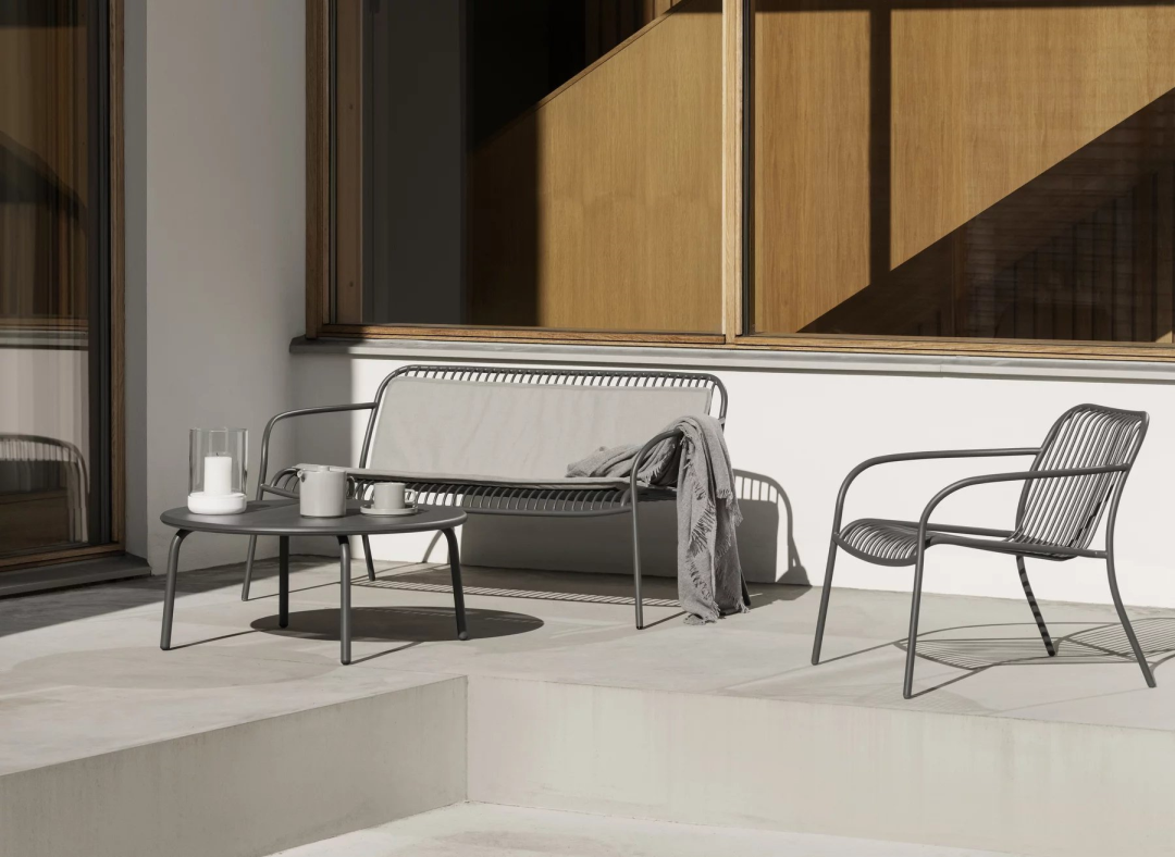 Blomus YUA Zitkussen + rugkussen Melange Grey