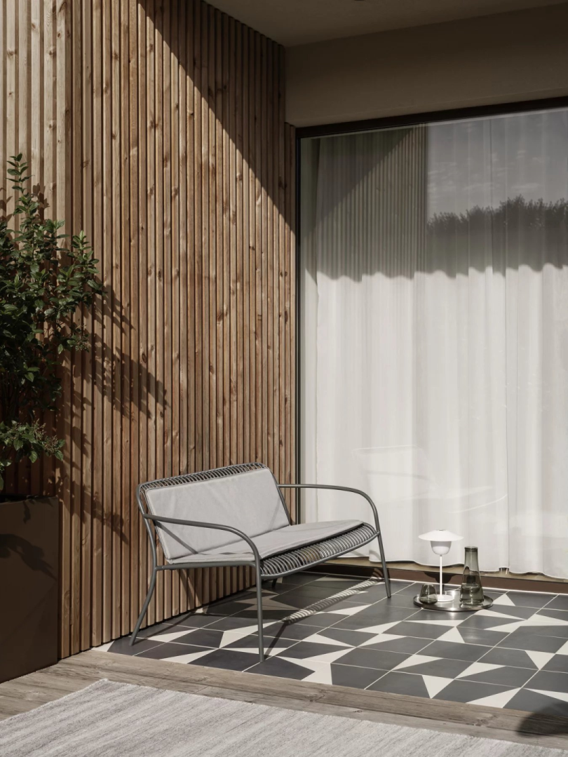 Blomus YUA Zitkussen + rugkussen Melange Grey