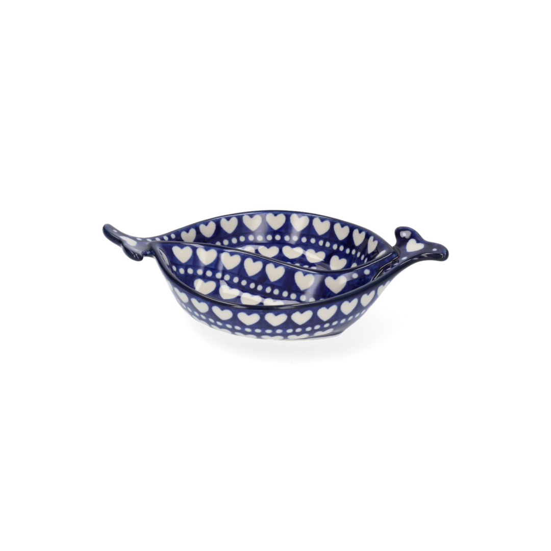 Bunzlau Bowl Fish Shaped Blue Valentine