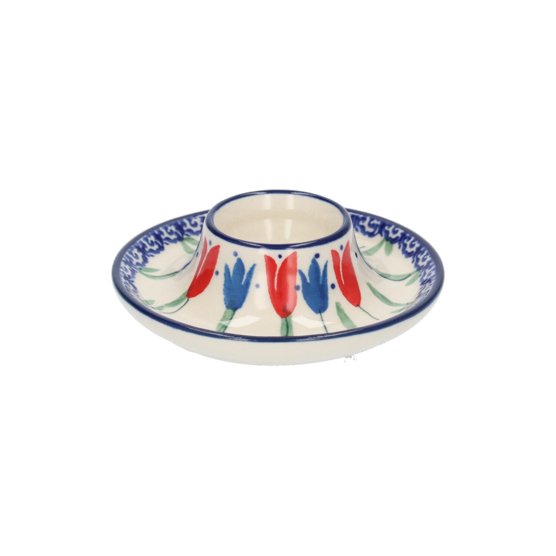 Bunzlau Eierdop plat 9cm Tulip Royal