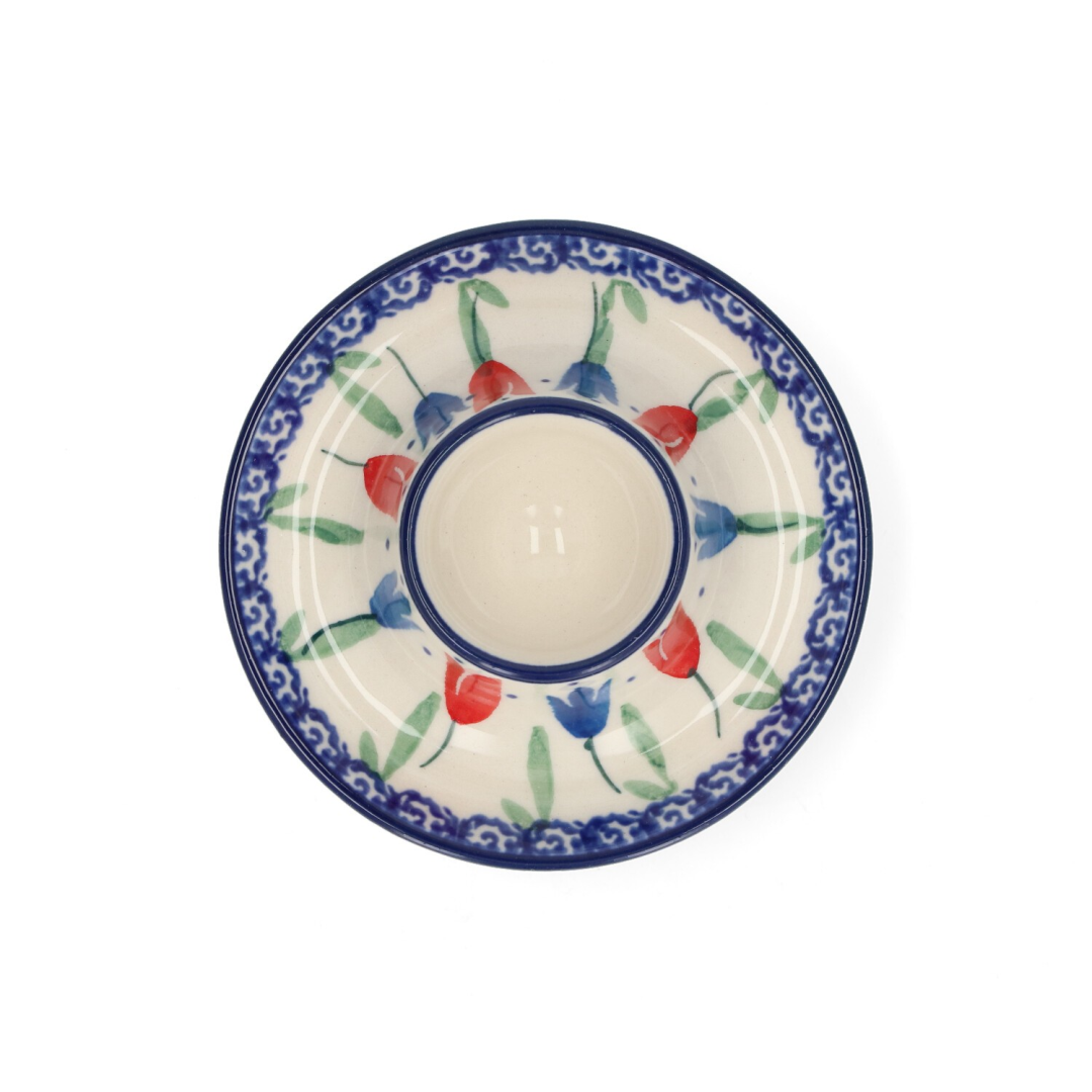 Bunzlau Eierdop plat 9cm Tulip Royal