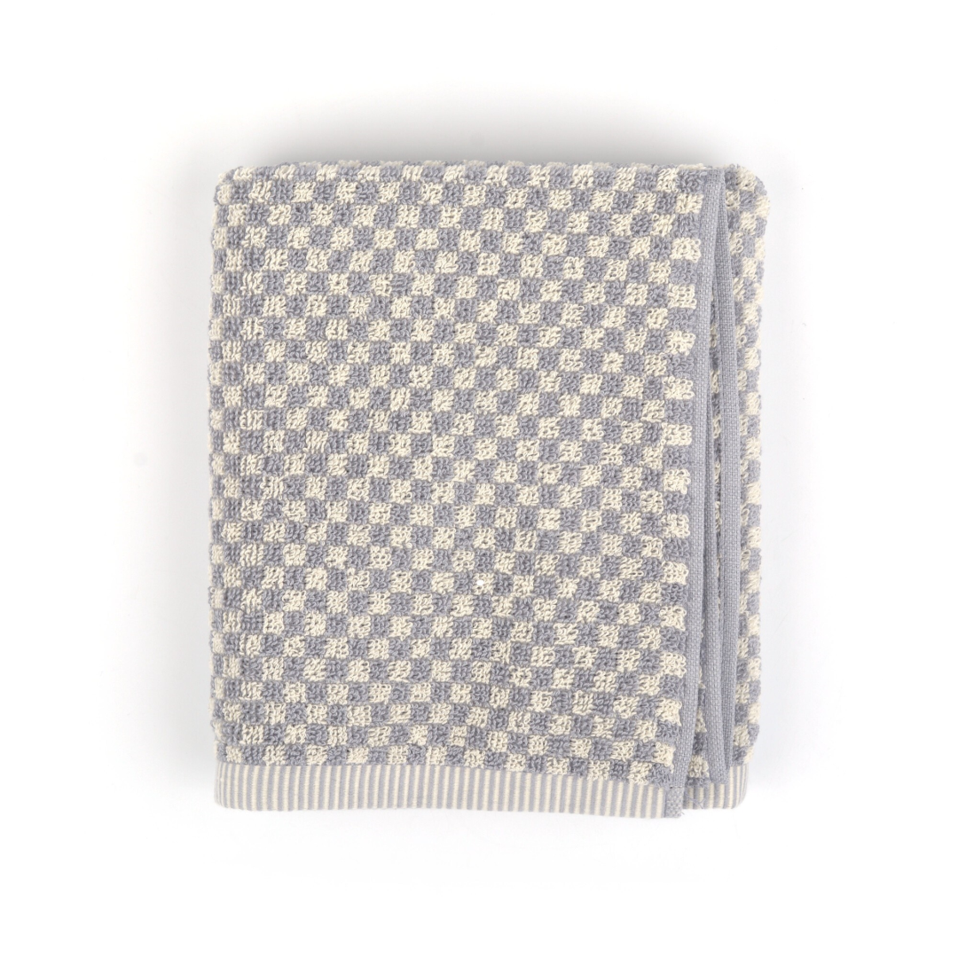 Bunzlau Handdoek  53x60 cm Small Check Grey