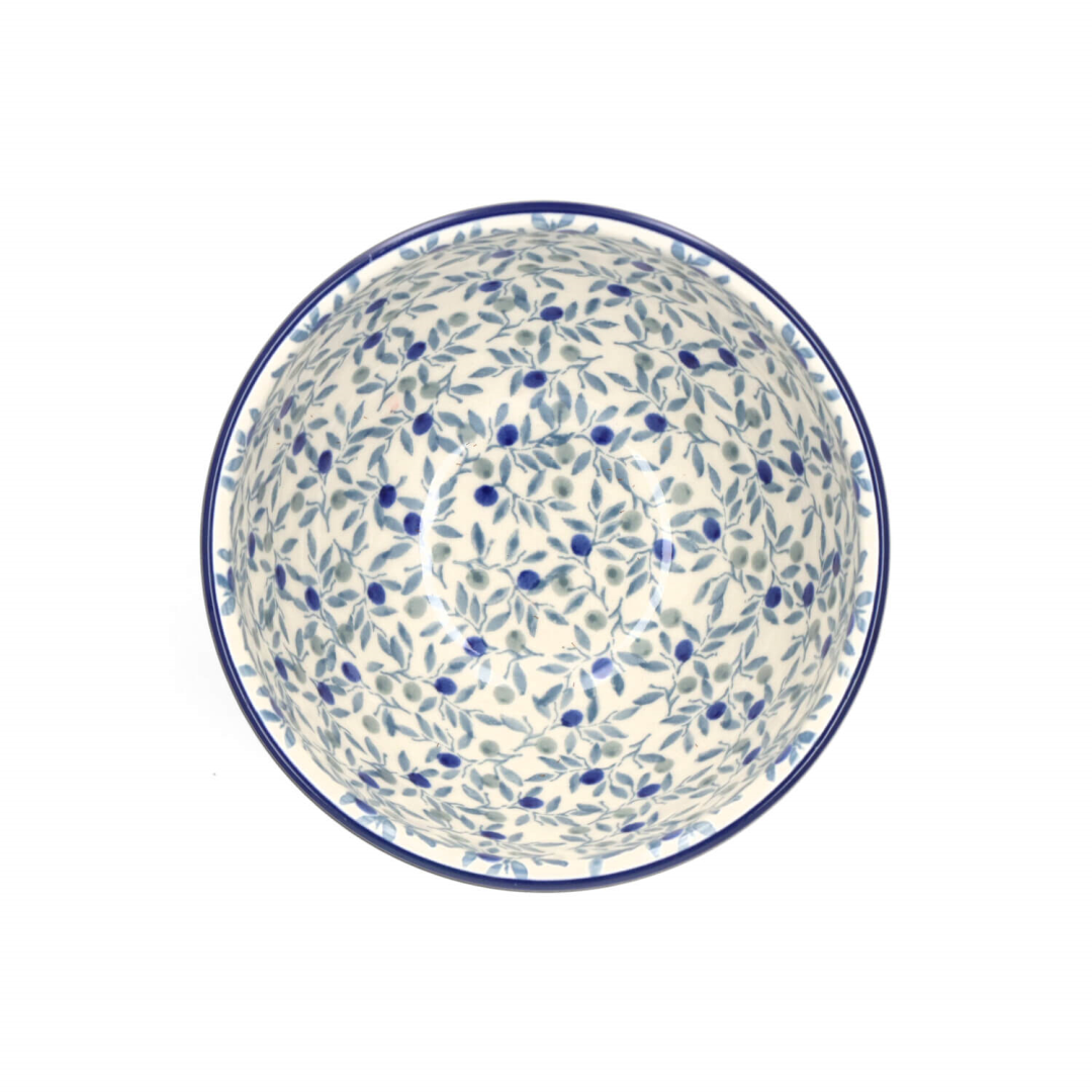 Bunzlau Schaal op voet 14,5cm Blue Olive