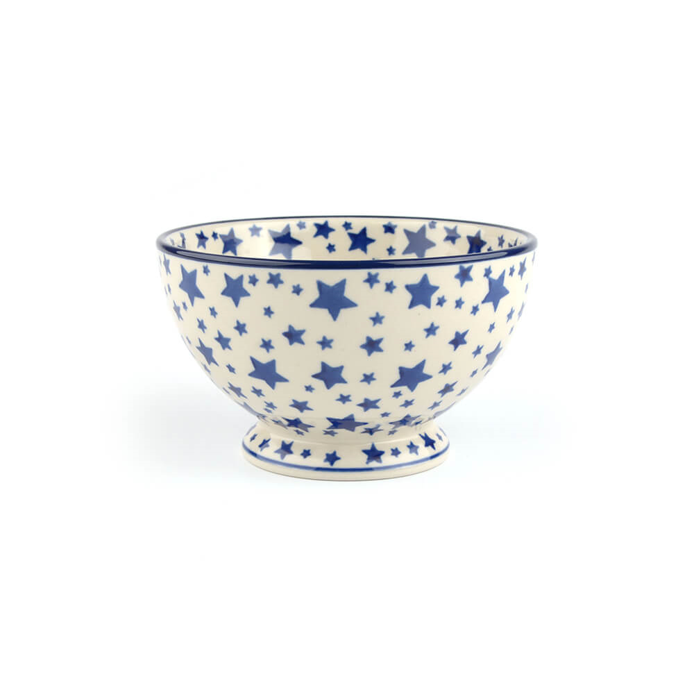 Bunzlau Schaal op voet 14,5cm White Stars