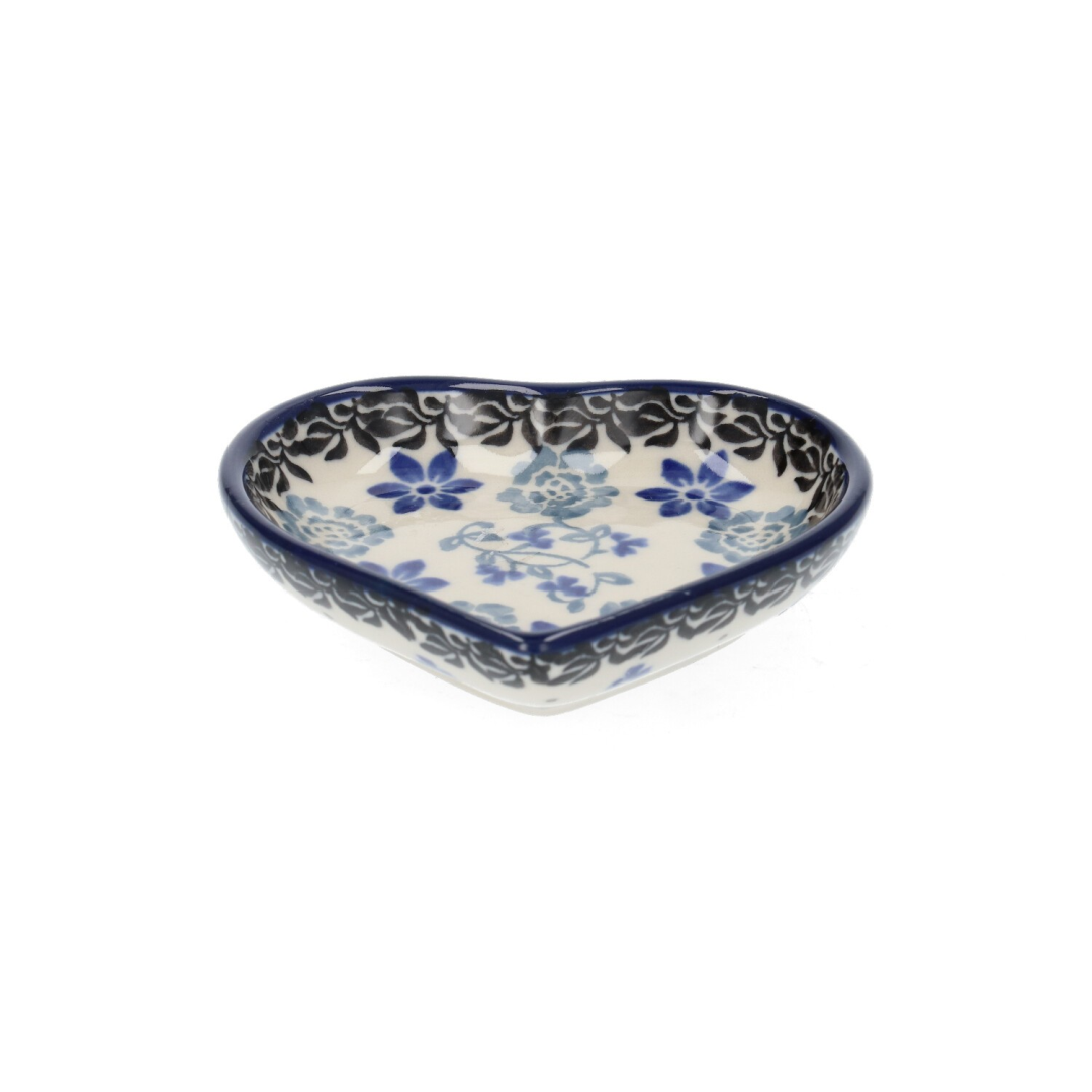 Bunzlau Schaaltje 8cm hartvorm Belle Fleur