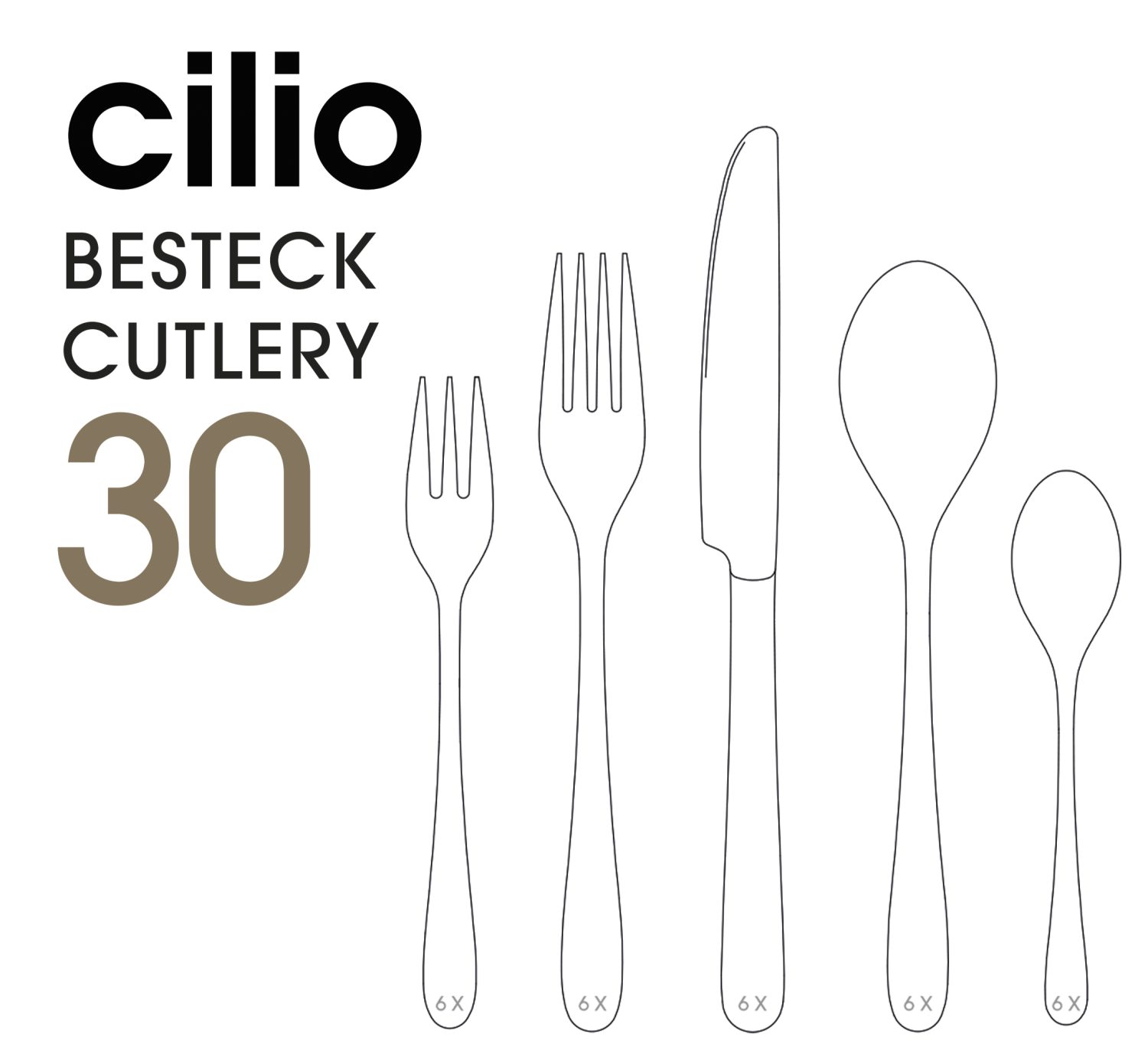CILIO Bestekset ROMA 30-delig