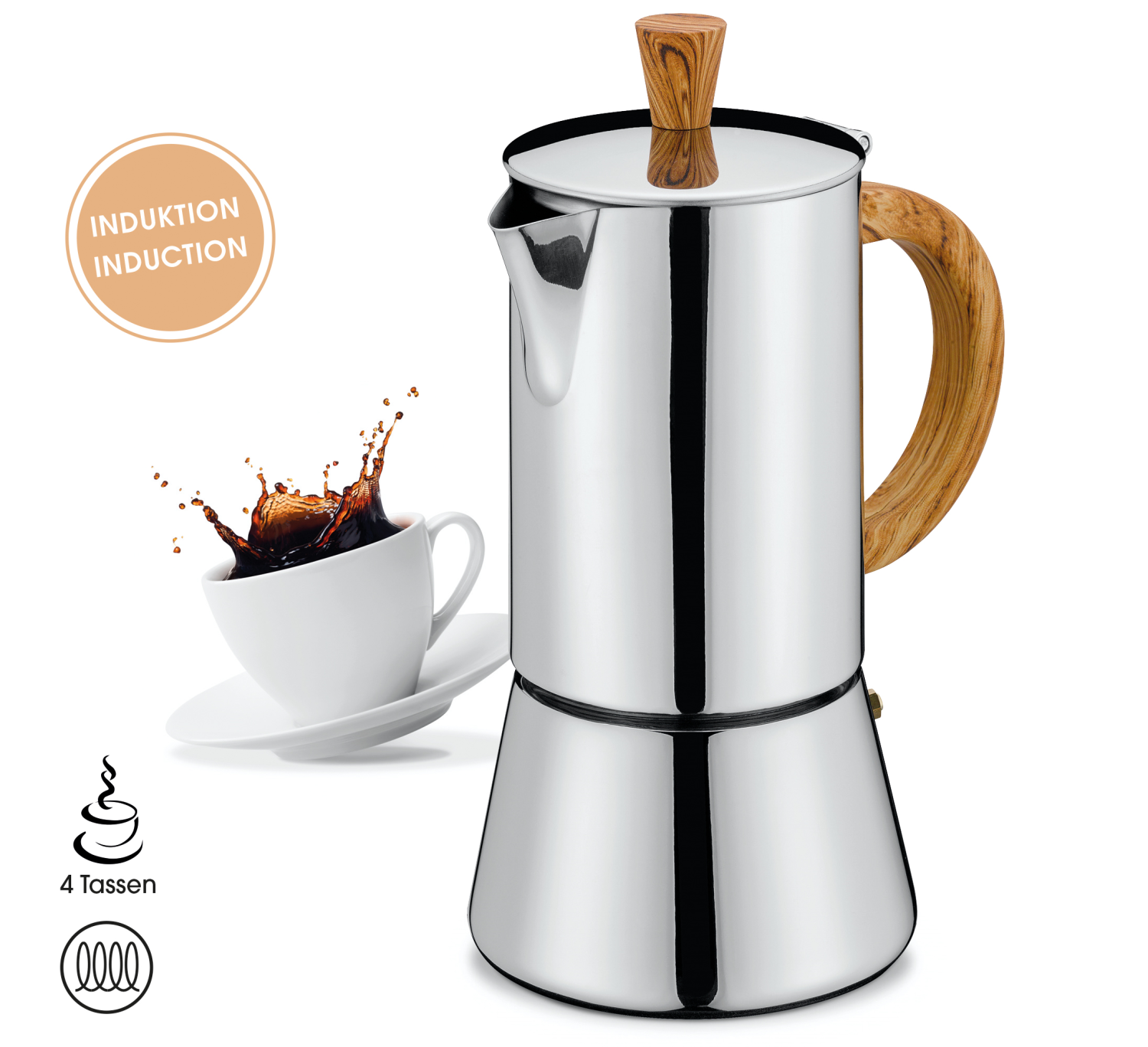 CILIO Espressokoker FIGARO 4 kopjes, olive