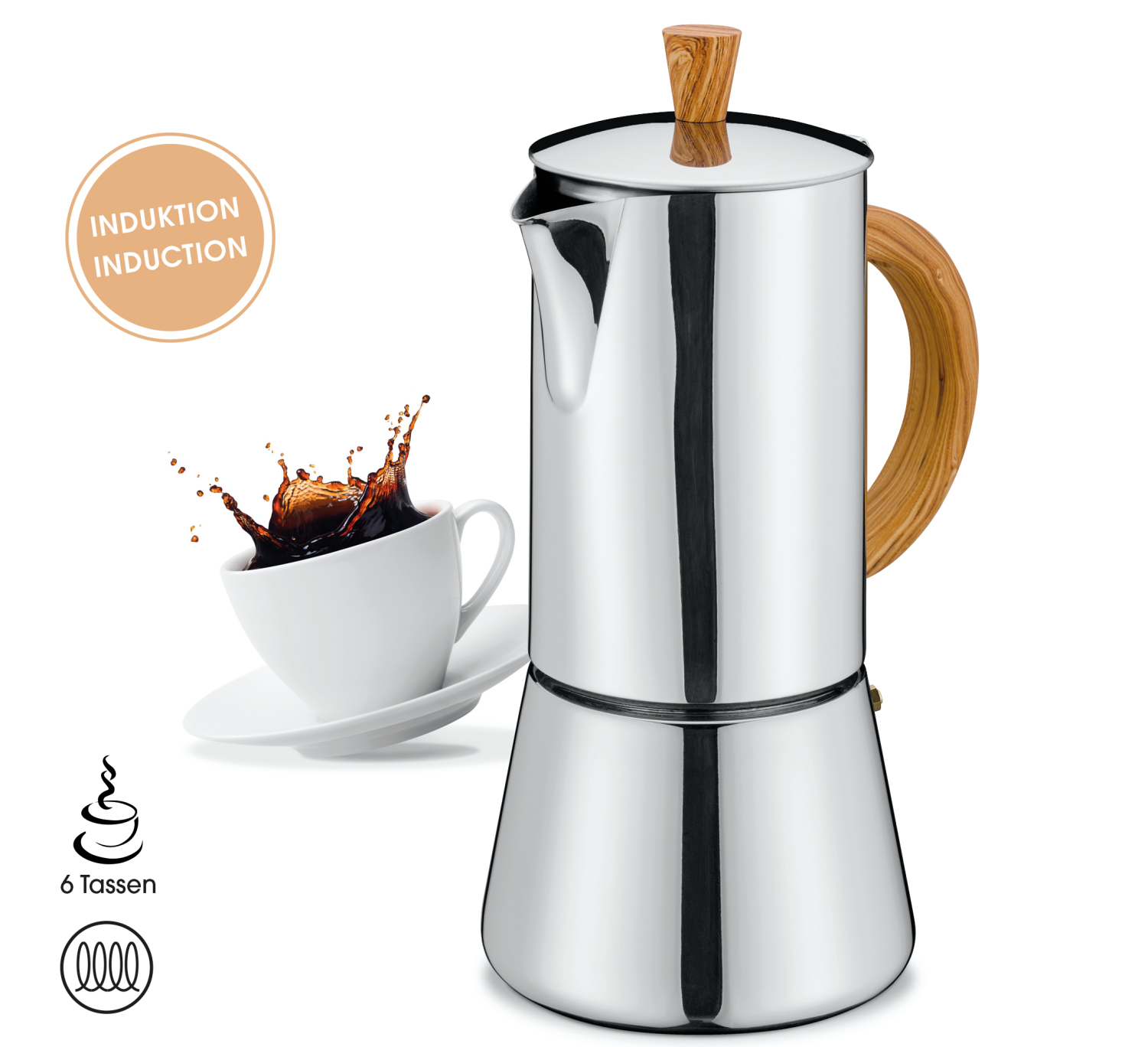CILIO Espressokoker FIGARO 6 kopjes, olive