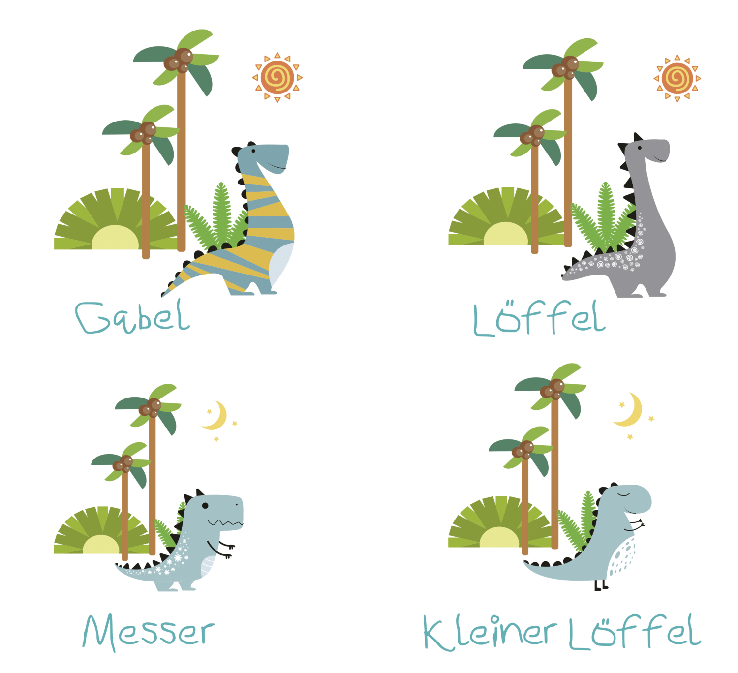 CILIO Kinderbestek DINO 4-delig