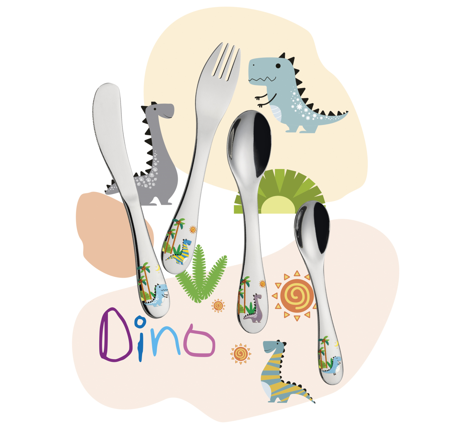 CILIO Kinderbestek DINO 4-delig