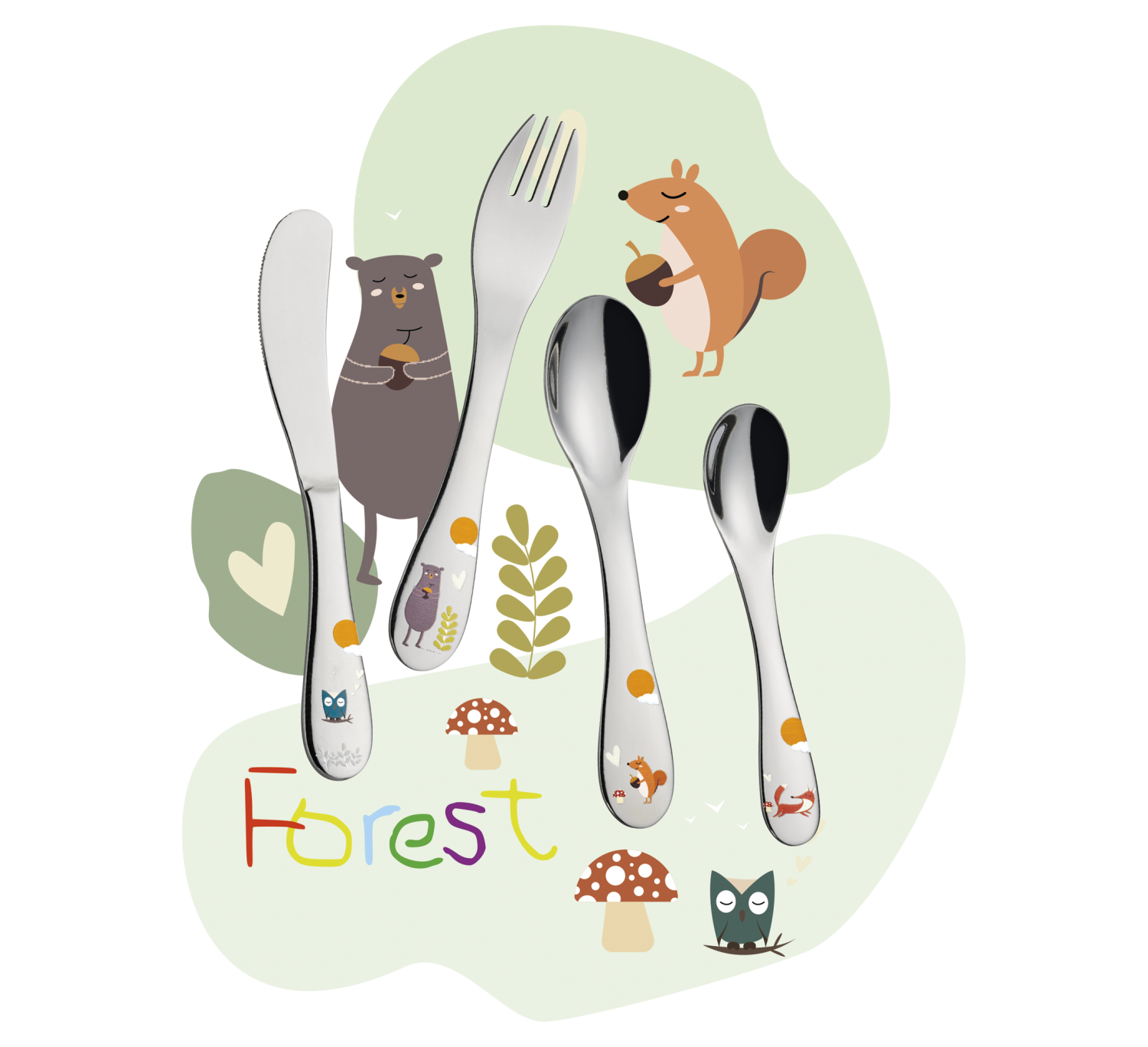 CILIO Kinderbestek FOREST 4-delig