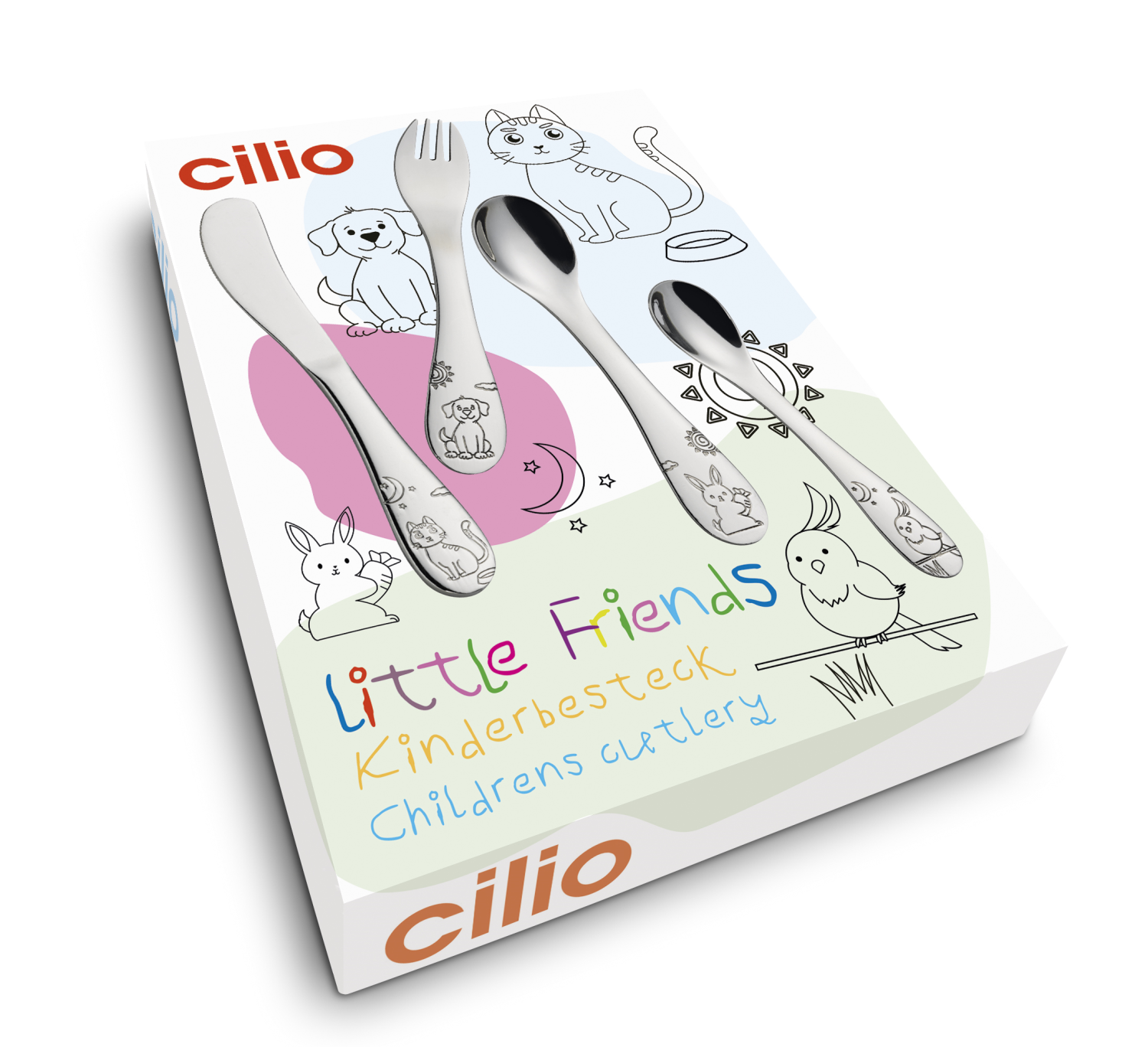 CILIO Kinderbestek LITTLE FRIENDS 4-delig