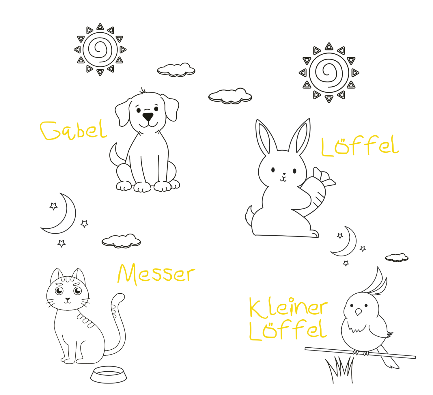 CILIO Kinderbestek LITTLE FRIENDS 4-delig