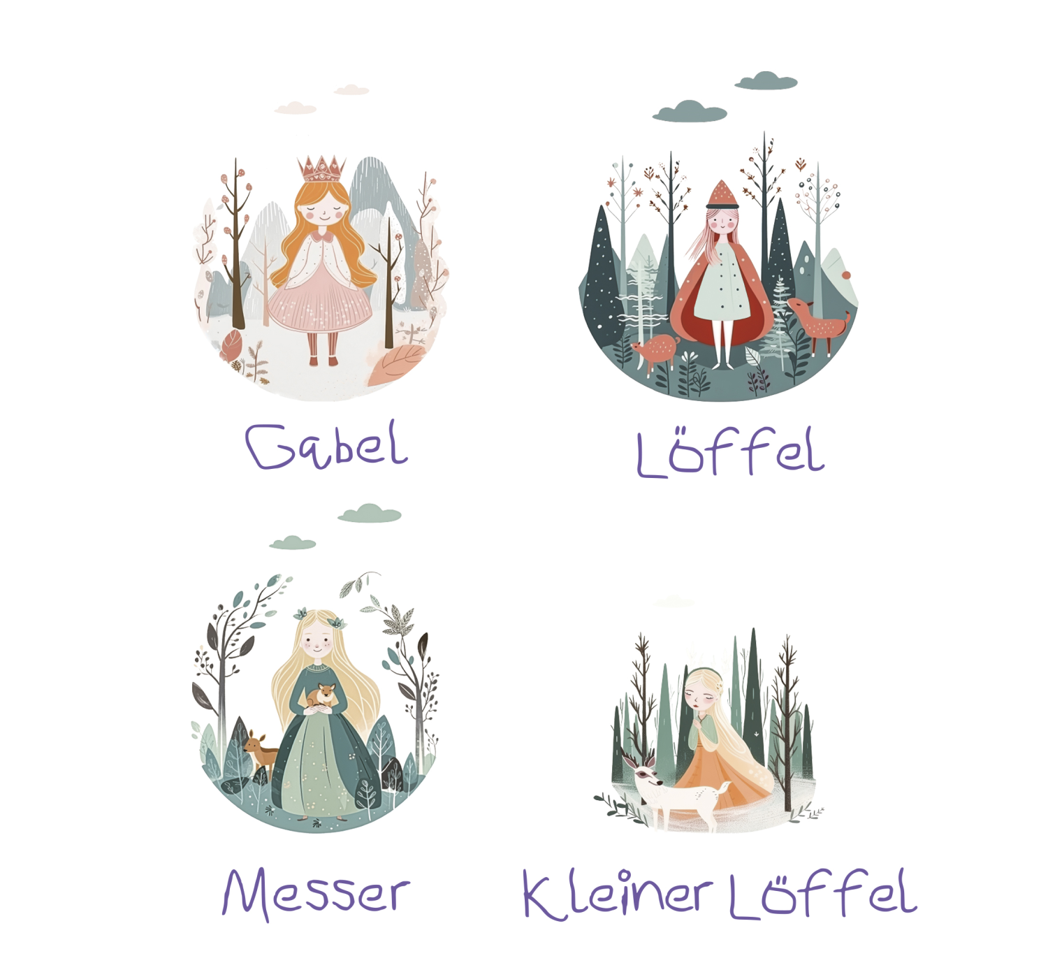 CILIO Kinderbestek PRINCESS 4-delig