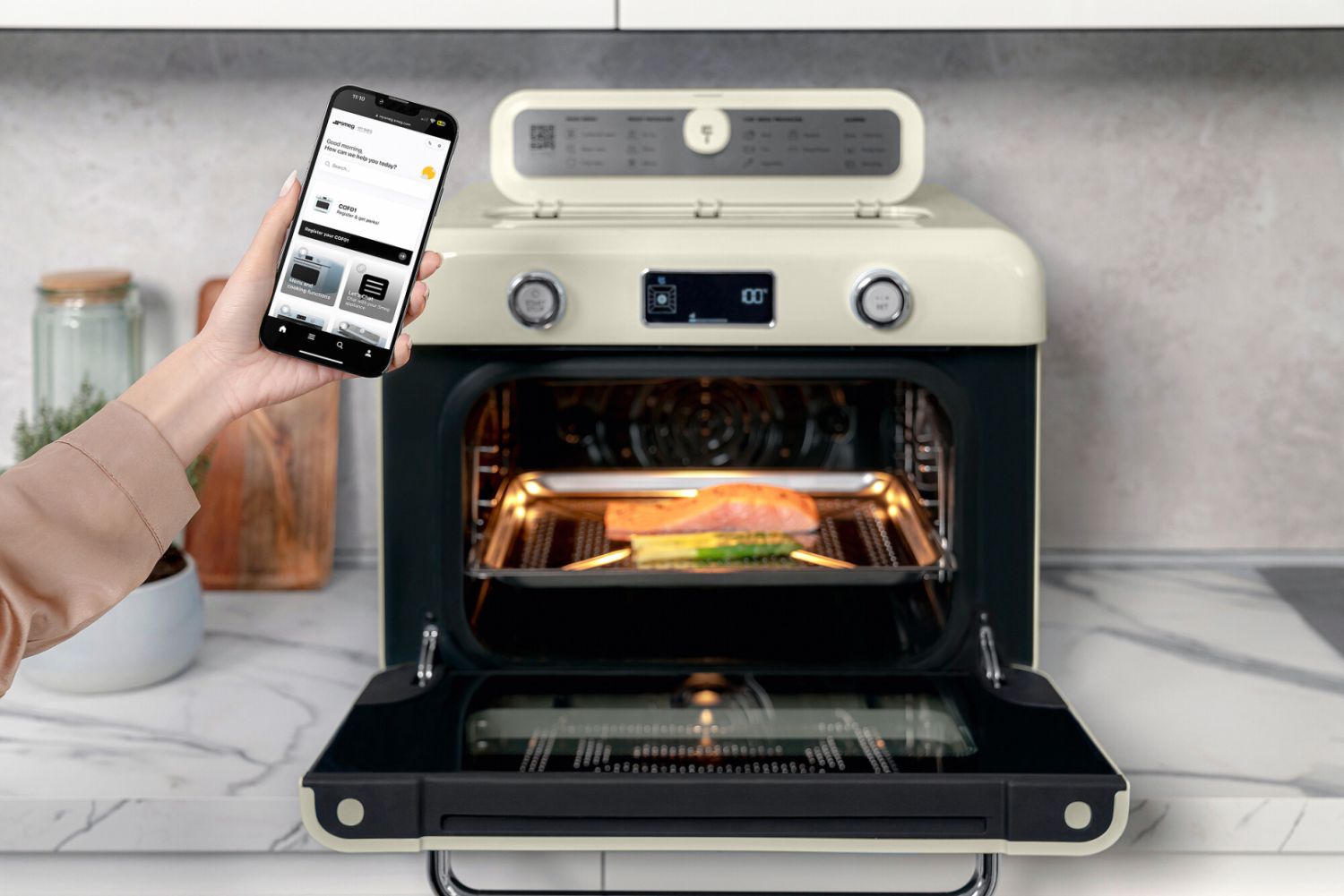 Combi stoomoven Creme