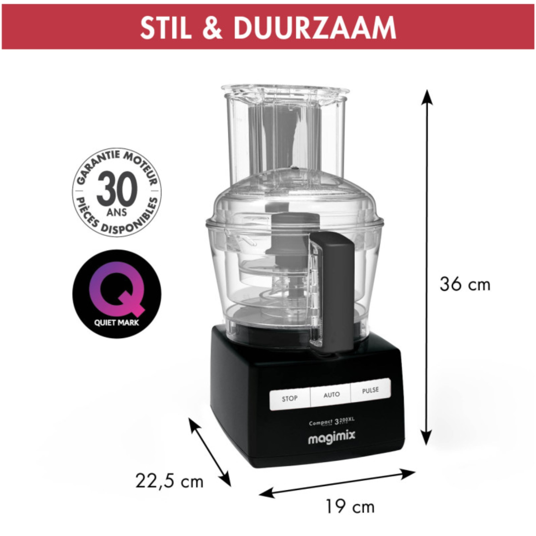 Magimix Foodprocessor Compact Systeem 3200 Xl Zwart+citruspers