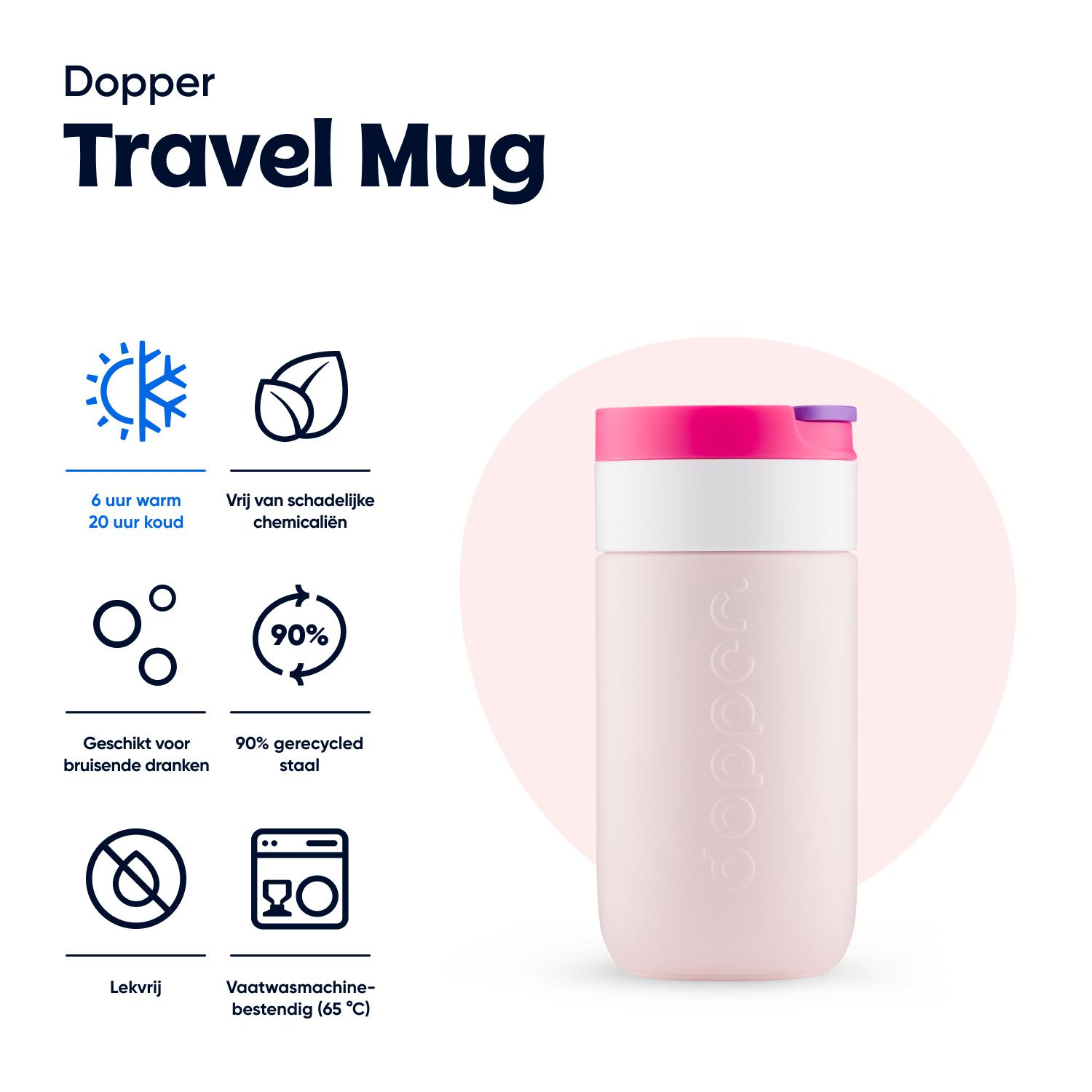 Dopper Travel Mug Berry Pink 300ml