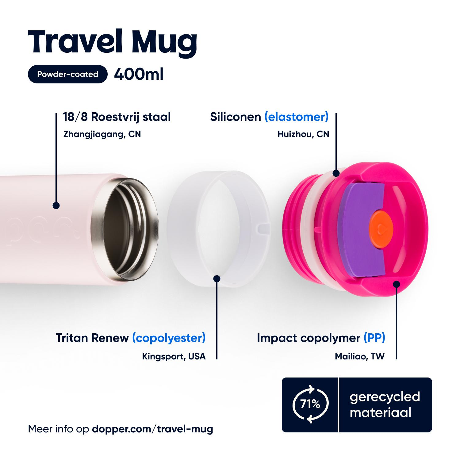 Dopper Travel Mug Berry Pink 400ml