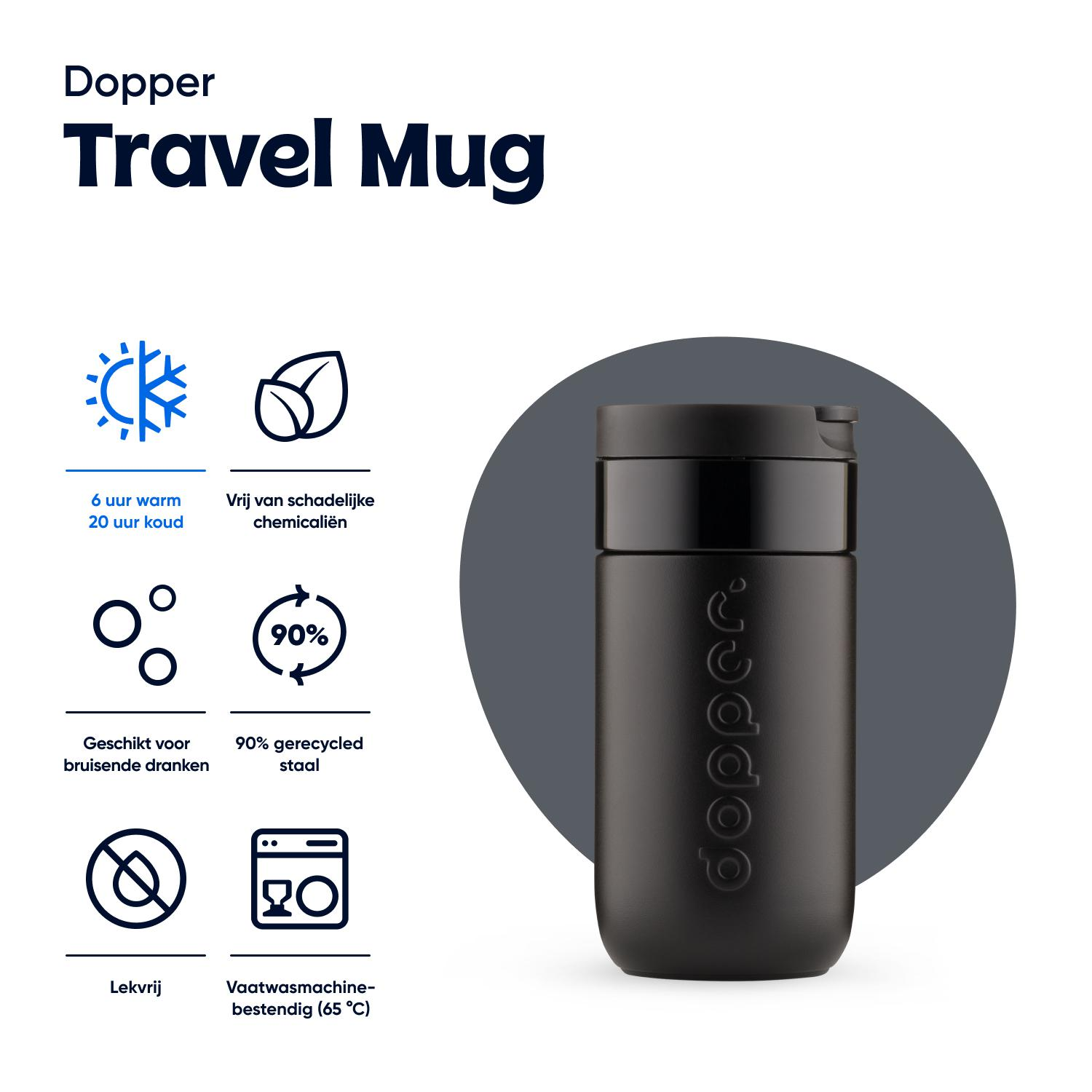 Dopper Travel Mug Blazing Black 300ml