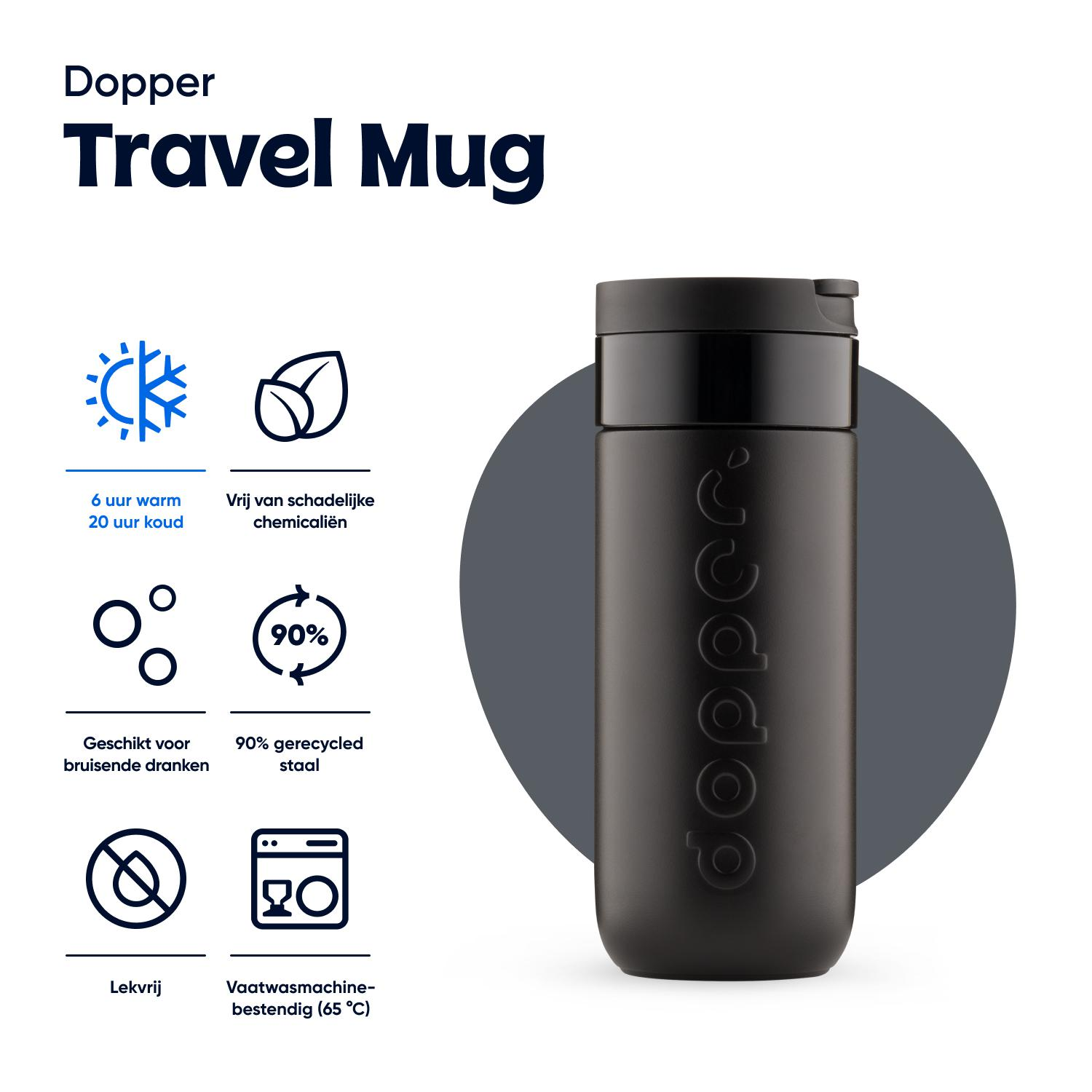 Dopper Travel Mug Blazing Black 400ml