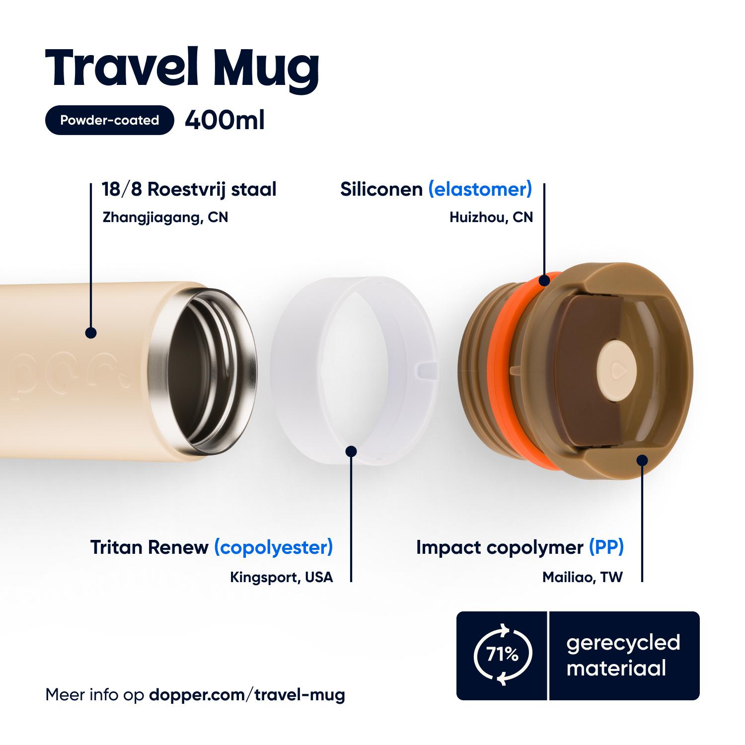 Dopper Travel Mug Earth Brown 300ml