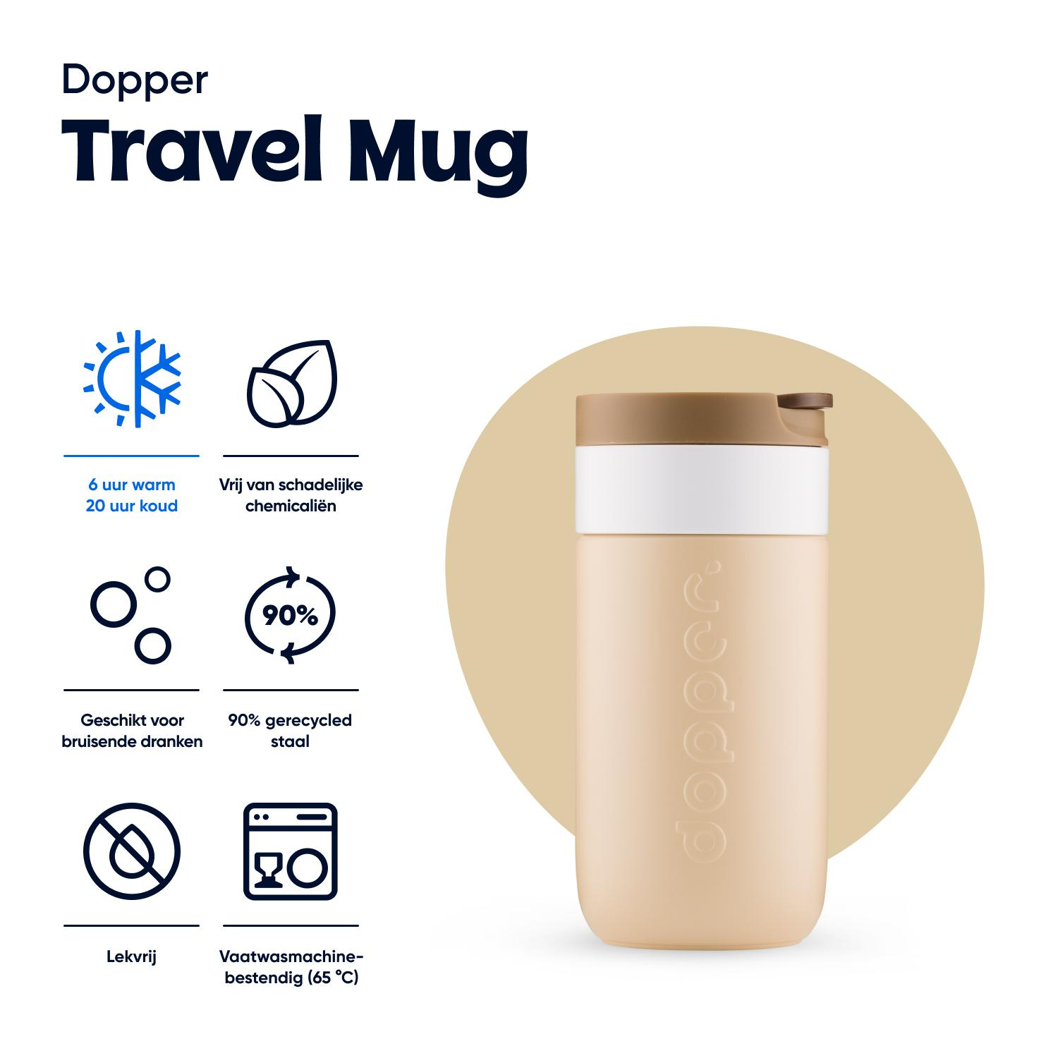 Dopper Travel Mug Earth Brown 300ml
