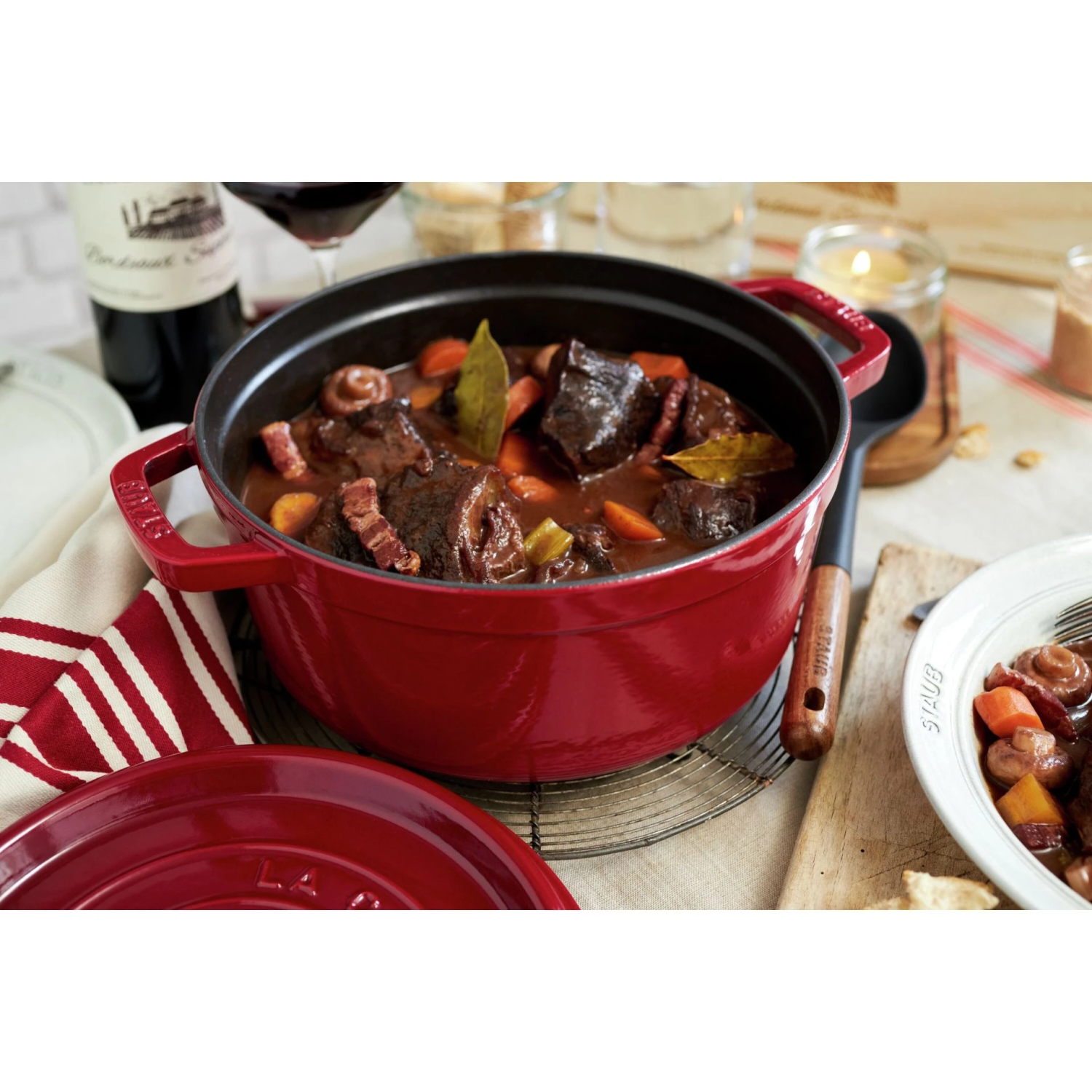 Gietijzeren braadpan Ø 24 cm Bordeaux