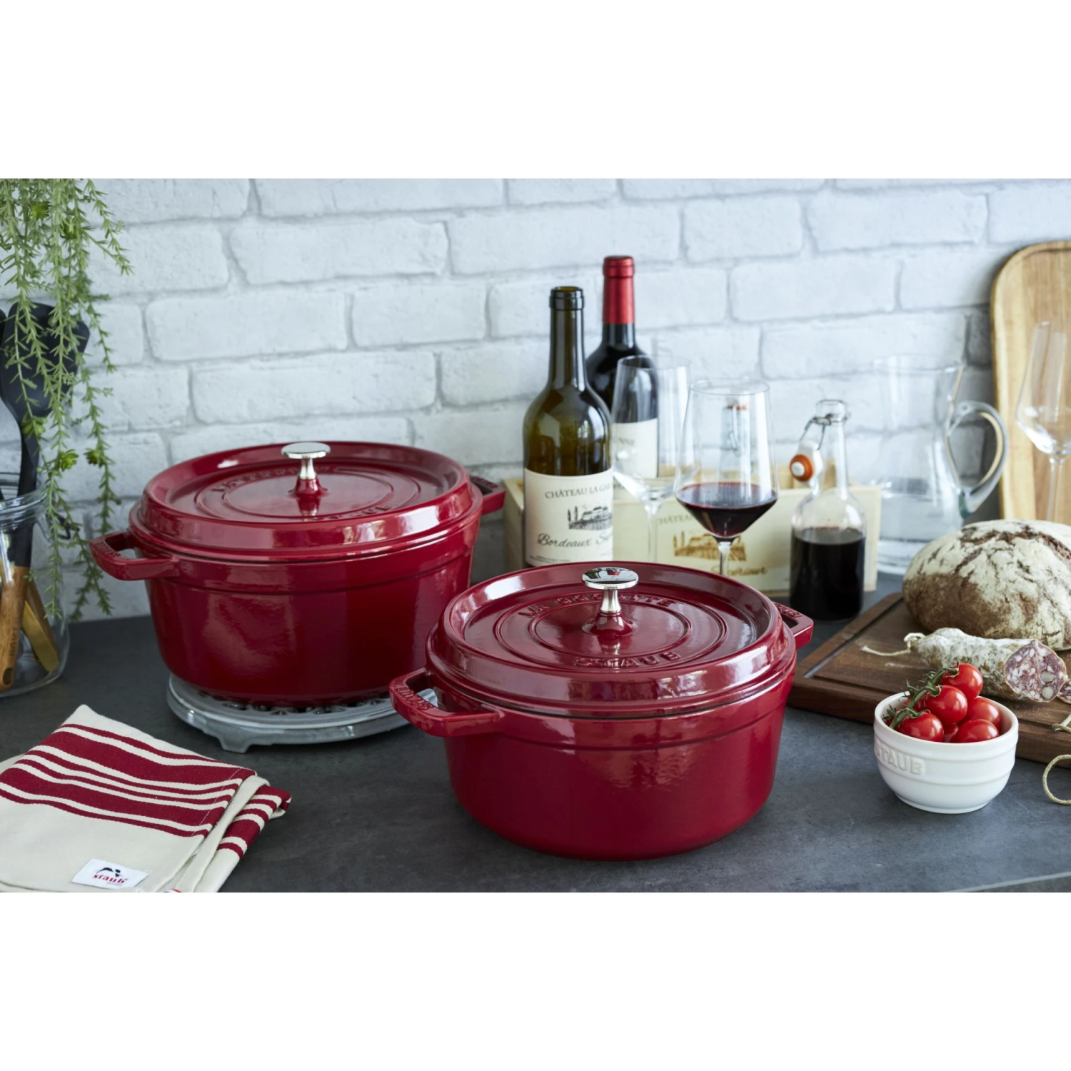 Gietijzeren braadpan Ø 24 cm Bordeaux