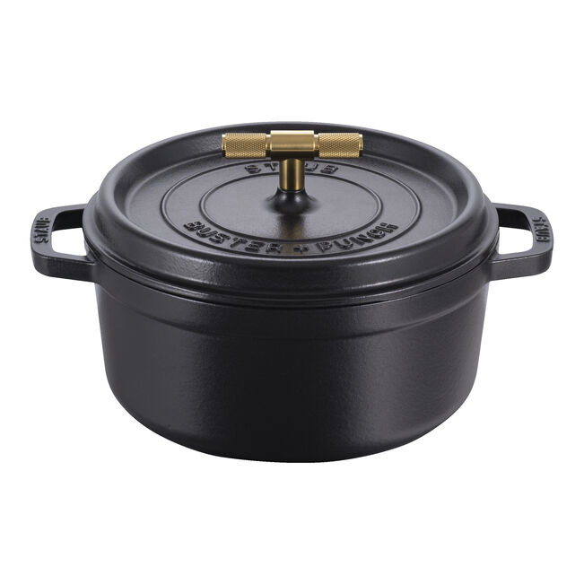 Staub Buster & Punch Gietijzeren braadpan Ø 24 cm Zwart