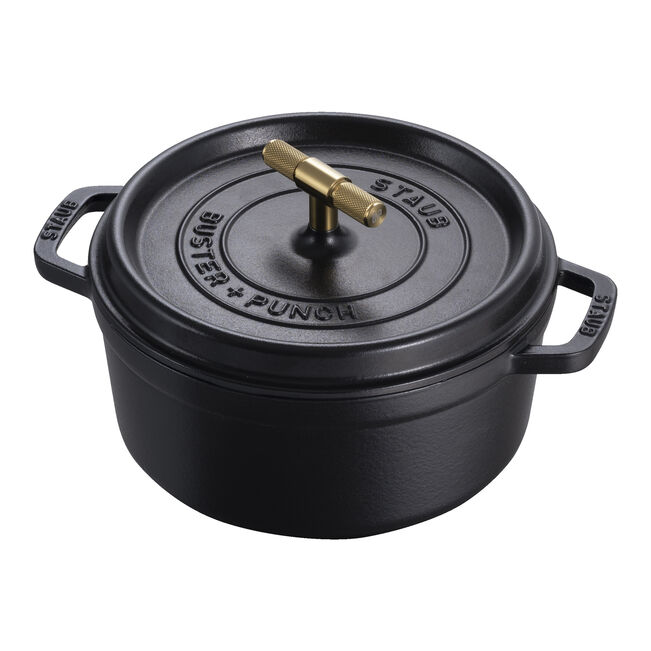Staub Buster & Punch Gietijzeren braadpan Ø 24 cm Zwart