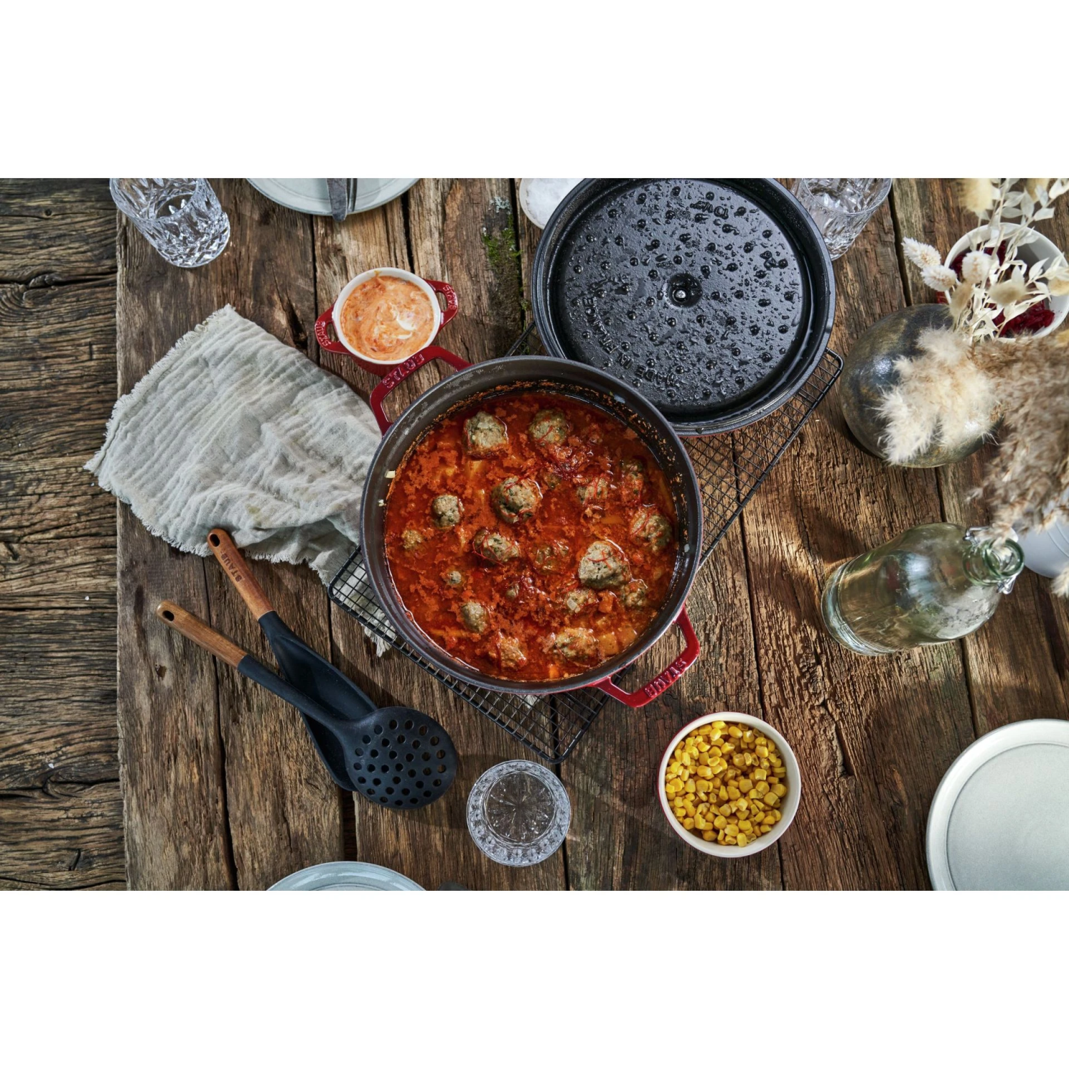 Gietijzeren braadpan Ø 26 cm Bordeaux